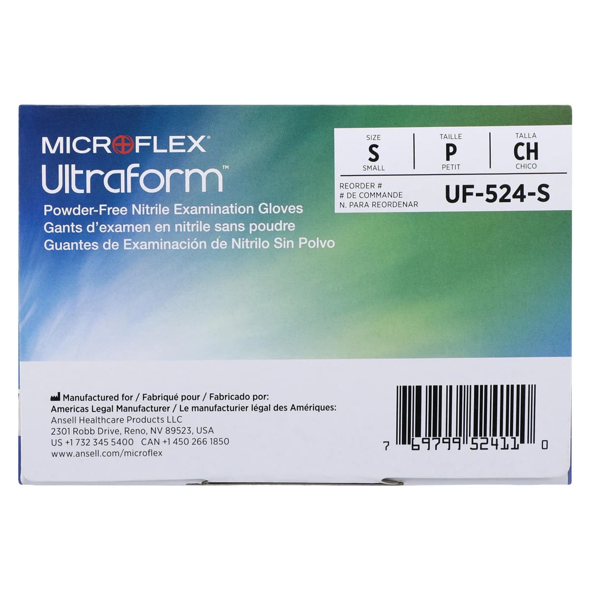 Microflex Ultraform Nitrile Exam Gloves, Powder-Free, Non-Sterile, Small, Cobalt Blue, 300/Box, UF-524-S thumbnail 6