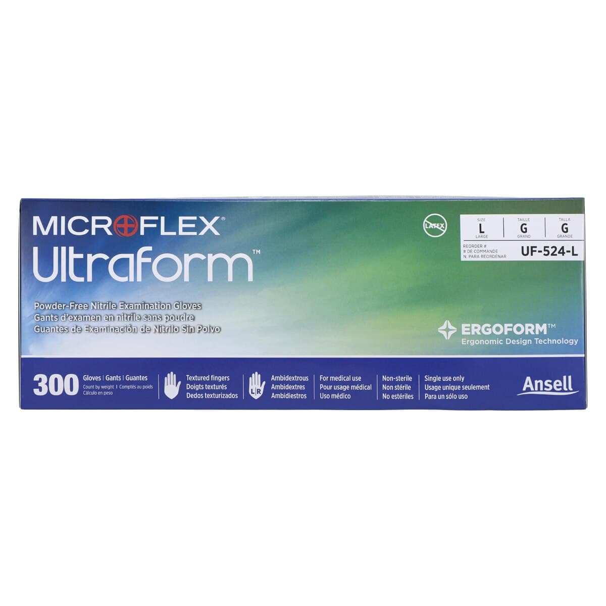 Ultraform Powder-Free Nitrile Exam Gloves, Large, Cobalt Blue, 300/Box, UF-524-L thumbnail 5