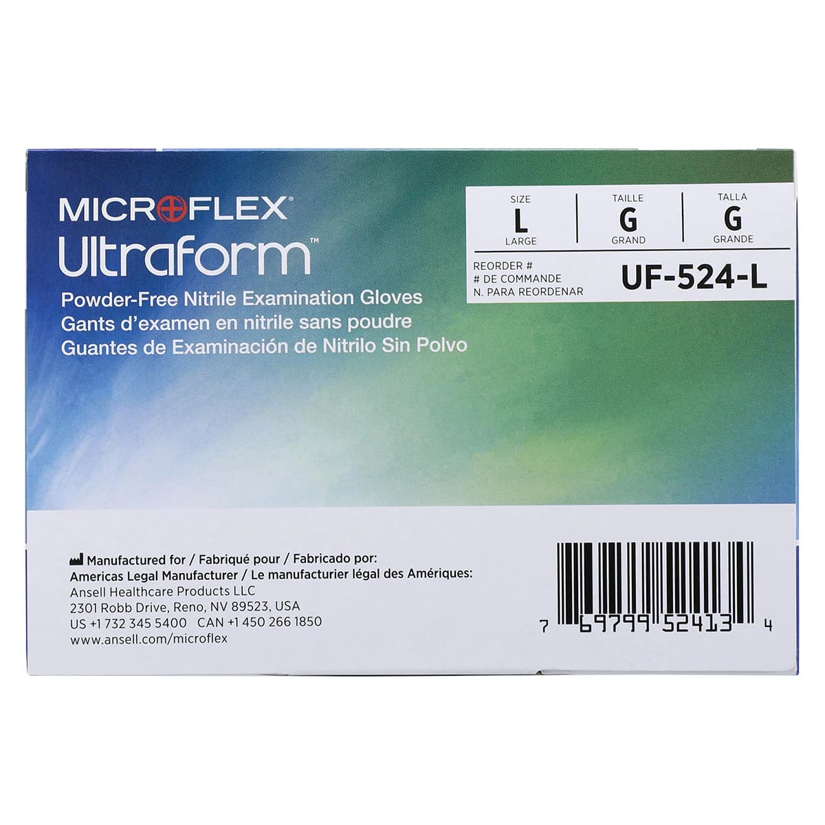 Ultraform Powder-Free Nitrile Exam Gloves, Large, Cobalt Blue, 300/Box, UF-524-L thumbnail 6