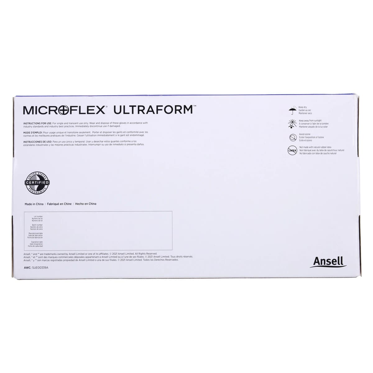 Microflex Ultraform Powder-Free Nitrile Exam Gloves, Cobalt Blue, X-Large, 250/Box, UF-524-XL thumbnail 4