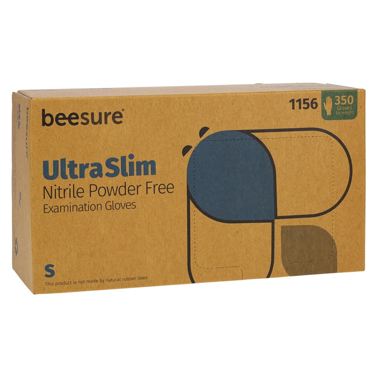 BeeSure UltraSlim Nitrile Exam Gloves, Powder Free, Non-Sterile, Small, Blue, 350/Box, BE1156 thumbnail 3