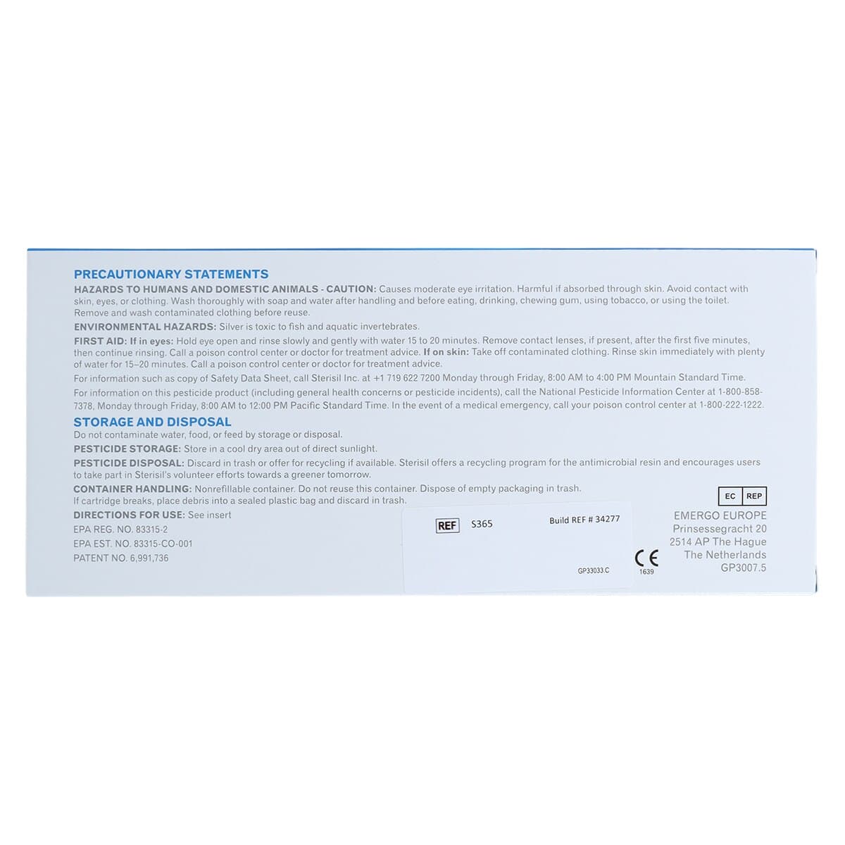 Sterisil SMART Compliance Single Operatory Kit, Distilled Water, Includes S365, MC-4, ECS-4, 1/Pk, SK-S365 thumbnail 8