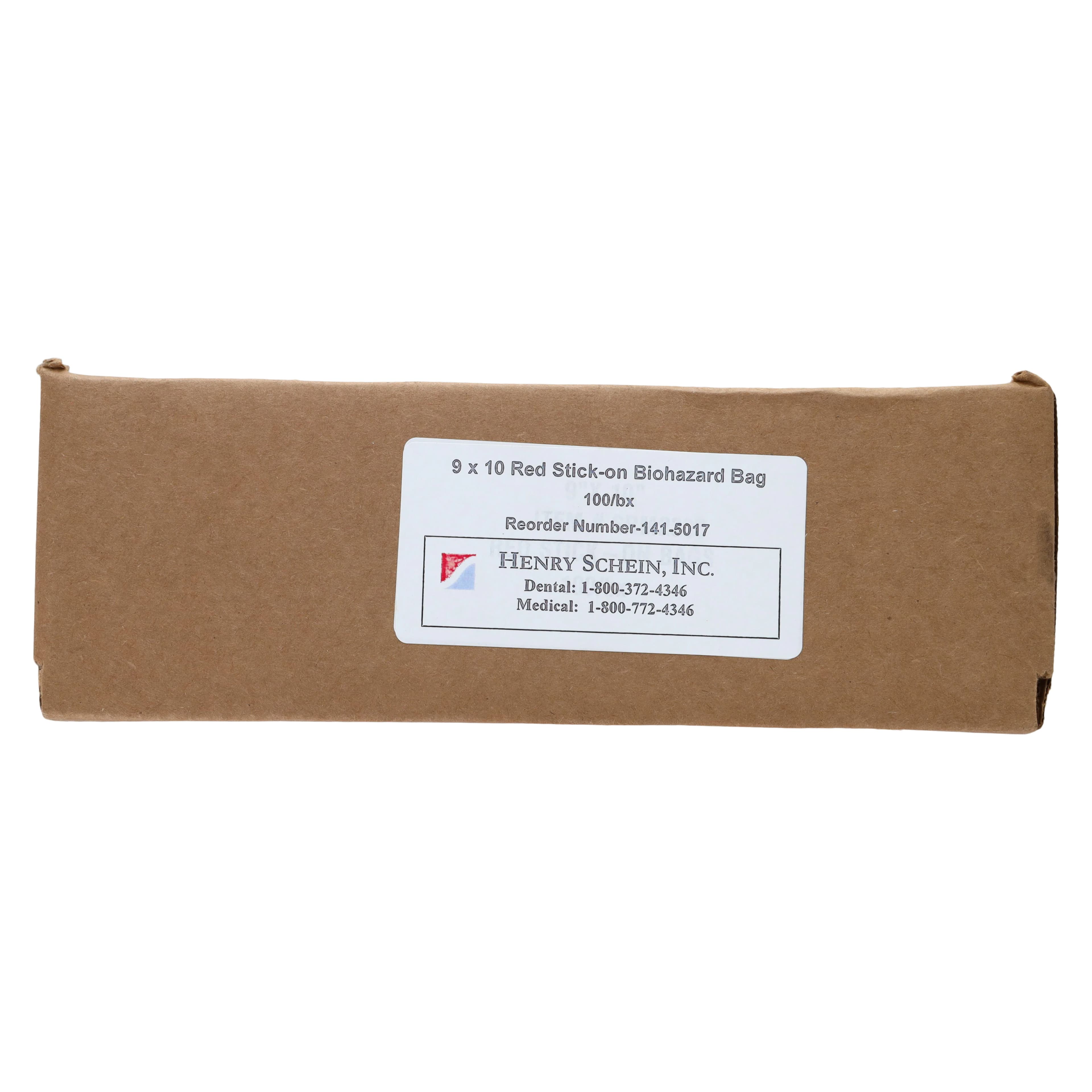 Red Biohazard Stick-On Waste Bags, 2 mil, 9" x 10", 1.4 qt, 100/Box, MRWB142316 thumbnail 3