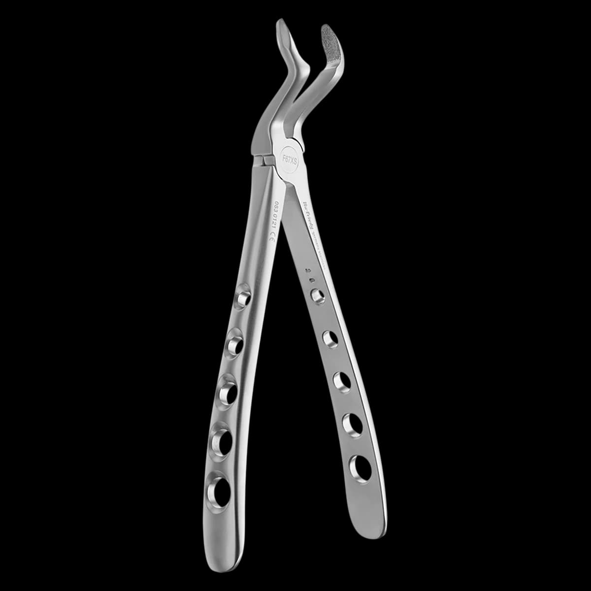 Hu-Friedy Atraumair #67 Diamond-Dusted Extraction Forceps, Upper Molars, Serrated, F67XSD - 67 Atraumair Forceps Upper Molars Diamond Dusted - Image 1