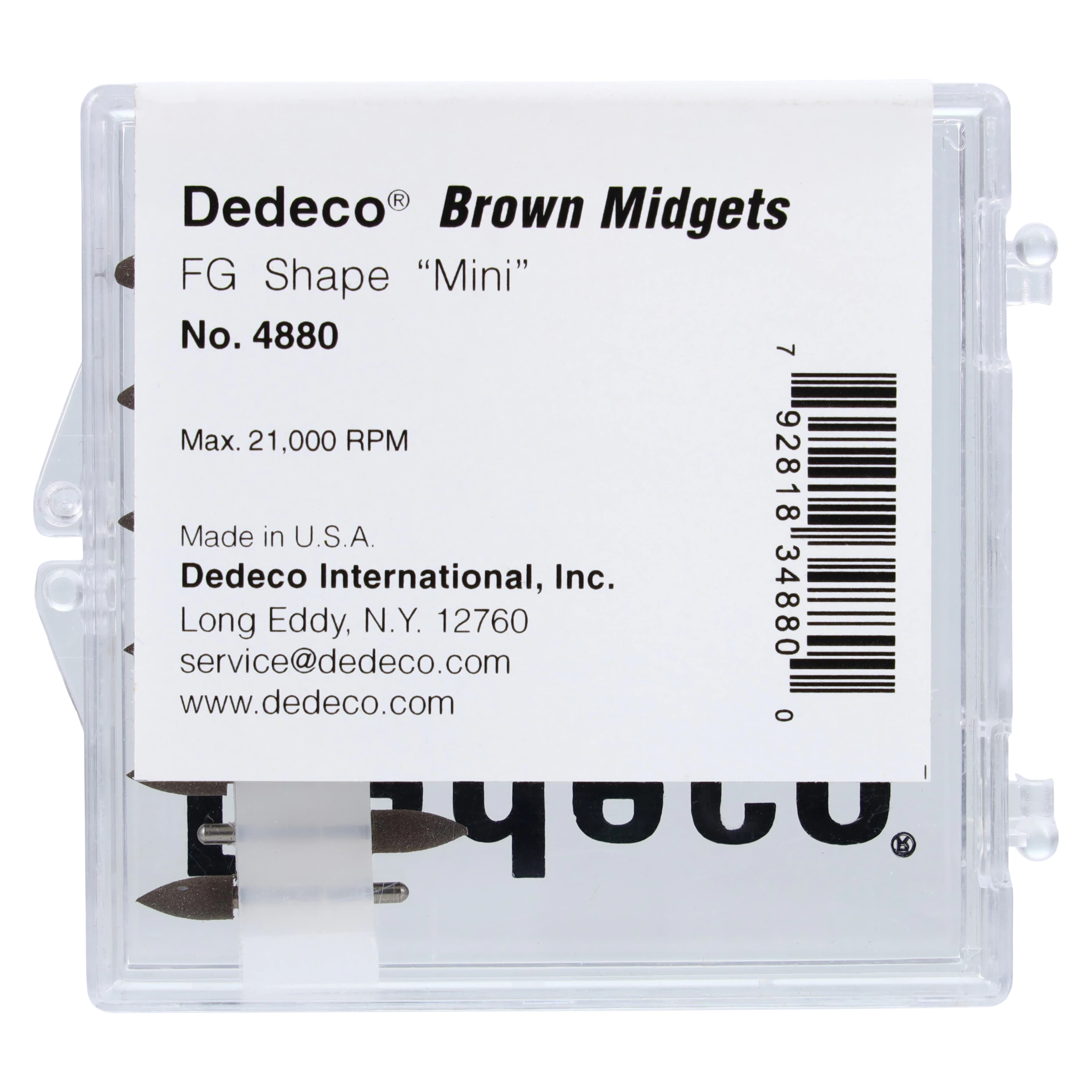 Dedeco Classic Midget Rubber Polisher, Mini, Brown, FG (Friction Grip) 1/16" Shank, 12/Box, #4880 thumbnail 2