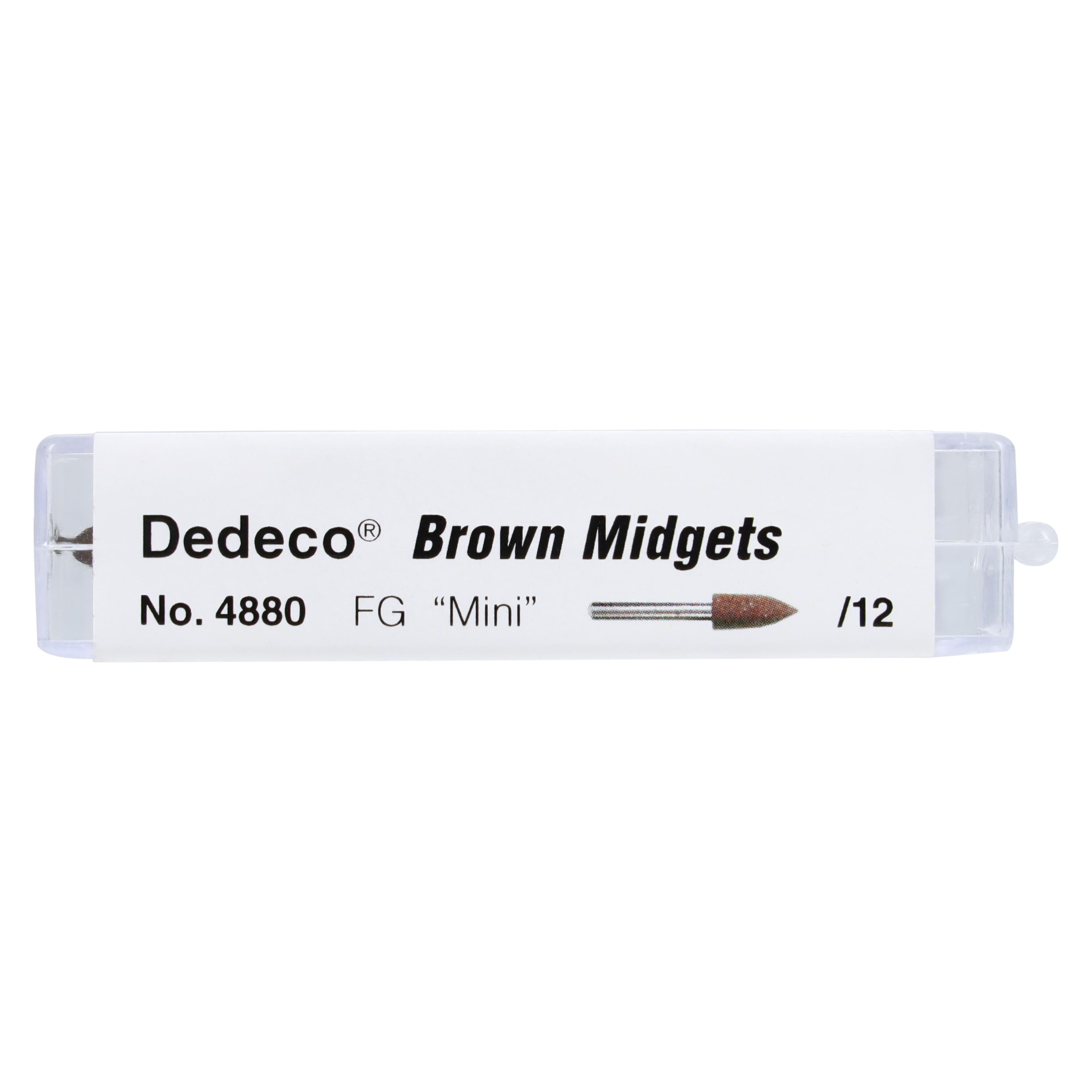 Dedeco Classic Midget Rubber Polisher, Mini, Brown, FG (Friction Grip) 1/16" Shank, 12/Box, #4880 thumbnail 3
