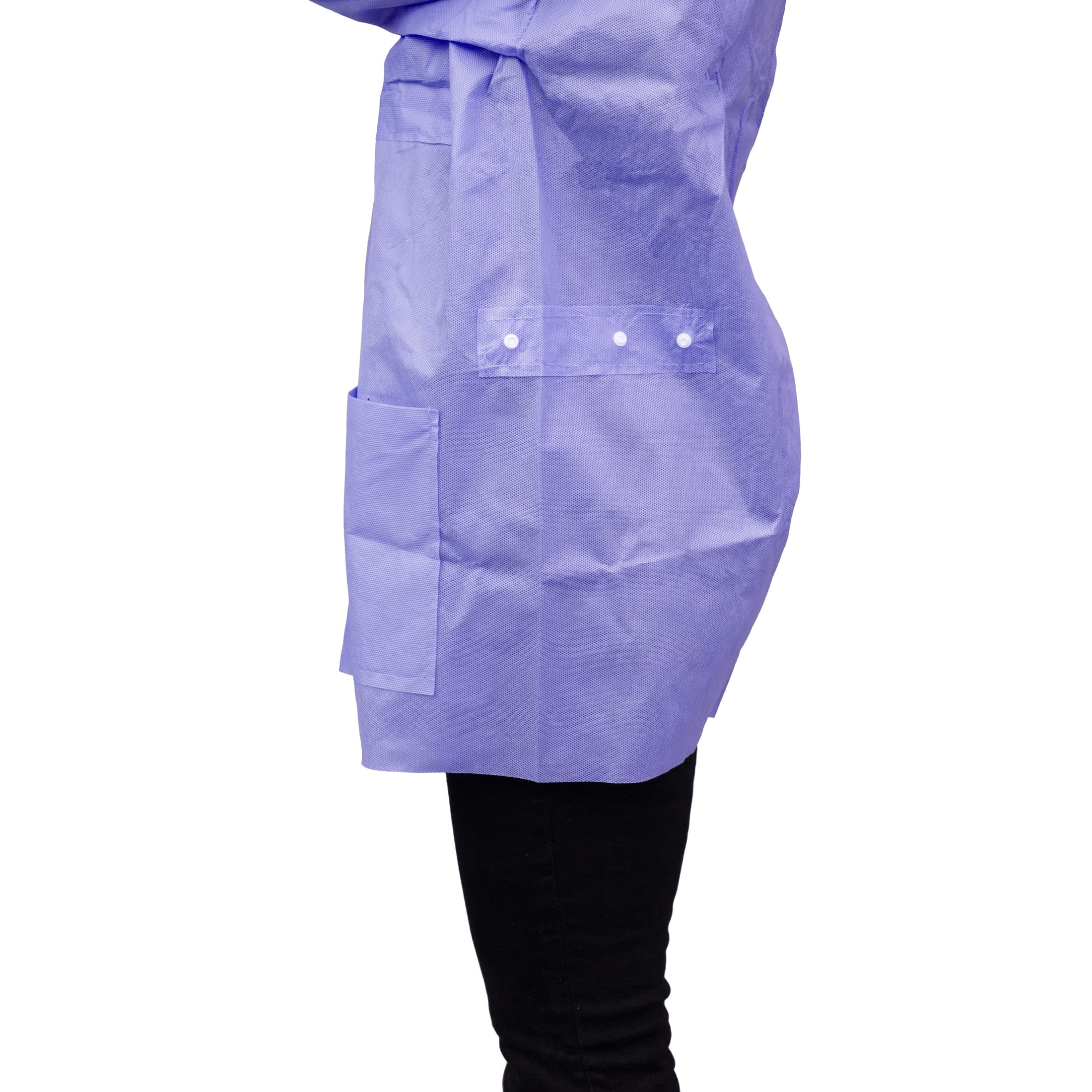 FitMe Disposable Lab Jacket, Purple, Medium, 10/Bag, UGJ-6504-M thumbnail 4
