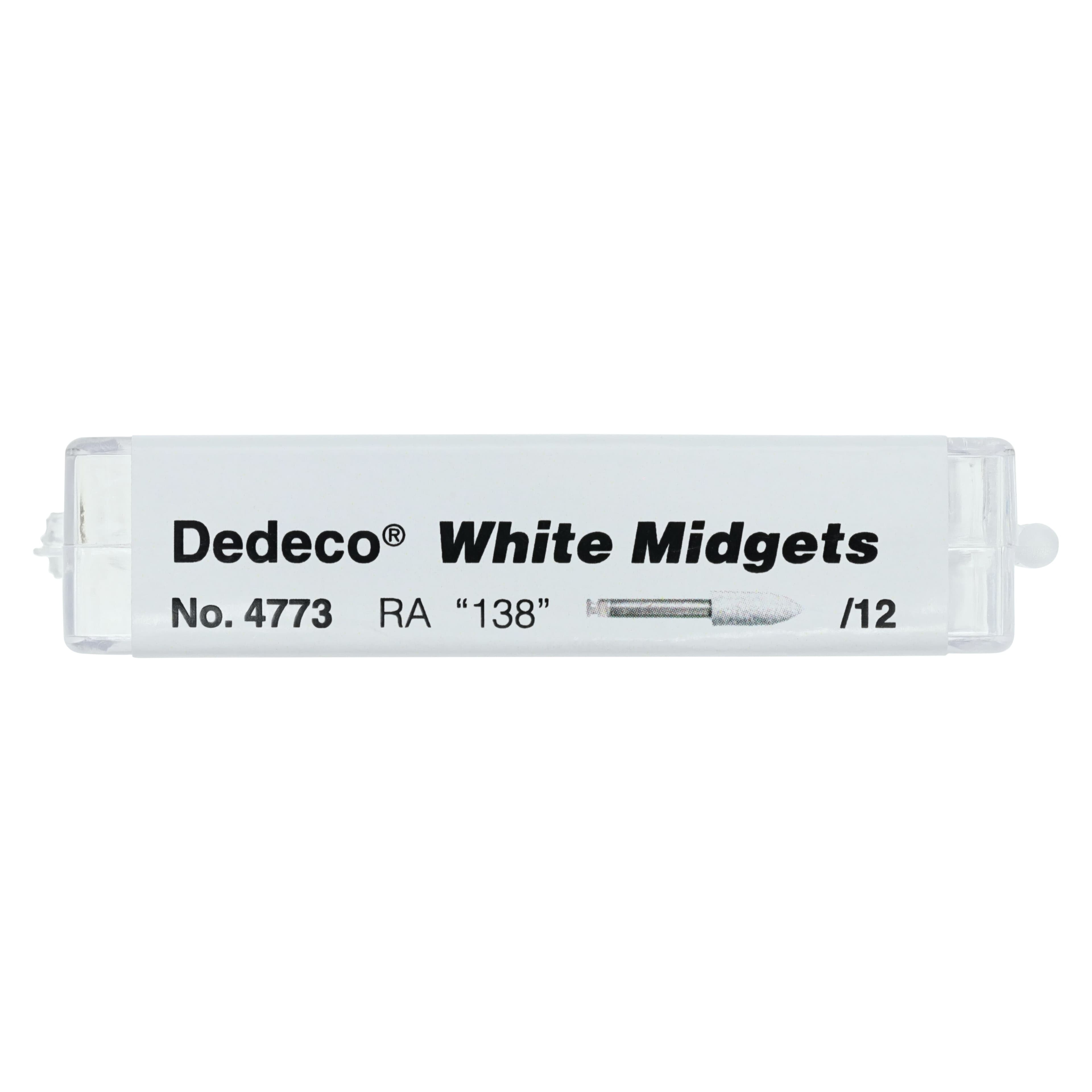 Dedeco Classic Midget Polisher, #138 White, Ultra-Fine, Right Angle (RA), 3/32" (2.35mm) Shank, 12/Box, 4773 thumbnail 3