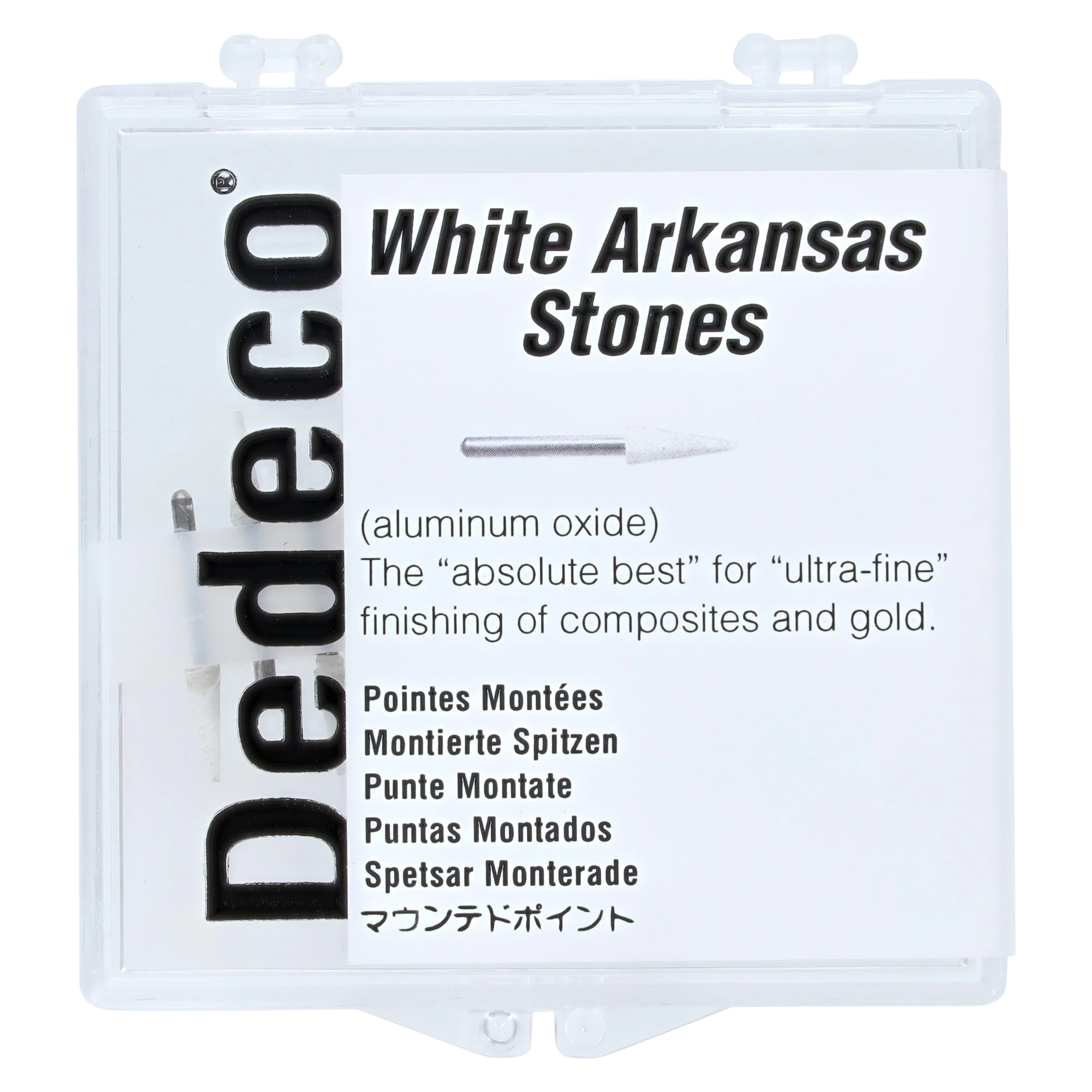 Dedeco White Arkansas Stones, FG, Tapered Pointed Cone #138 (CN1), Aluminum Oxide, 12/Box, 4723 thumbnail 3