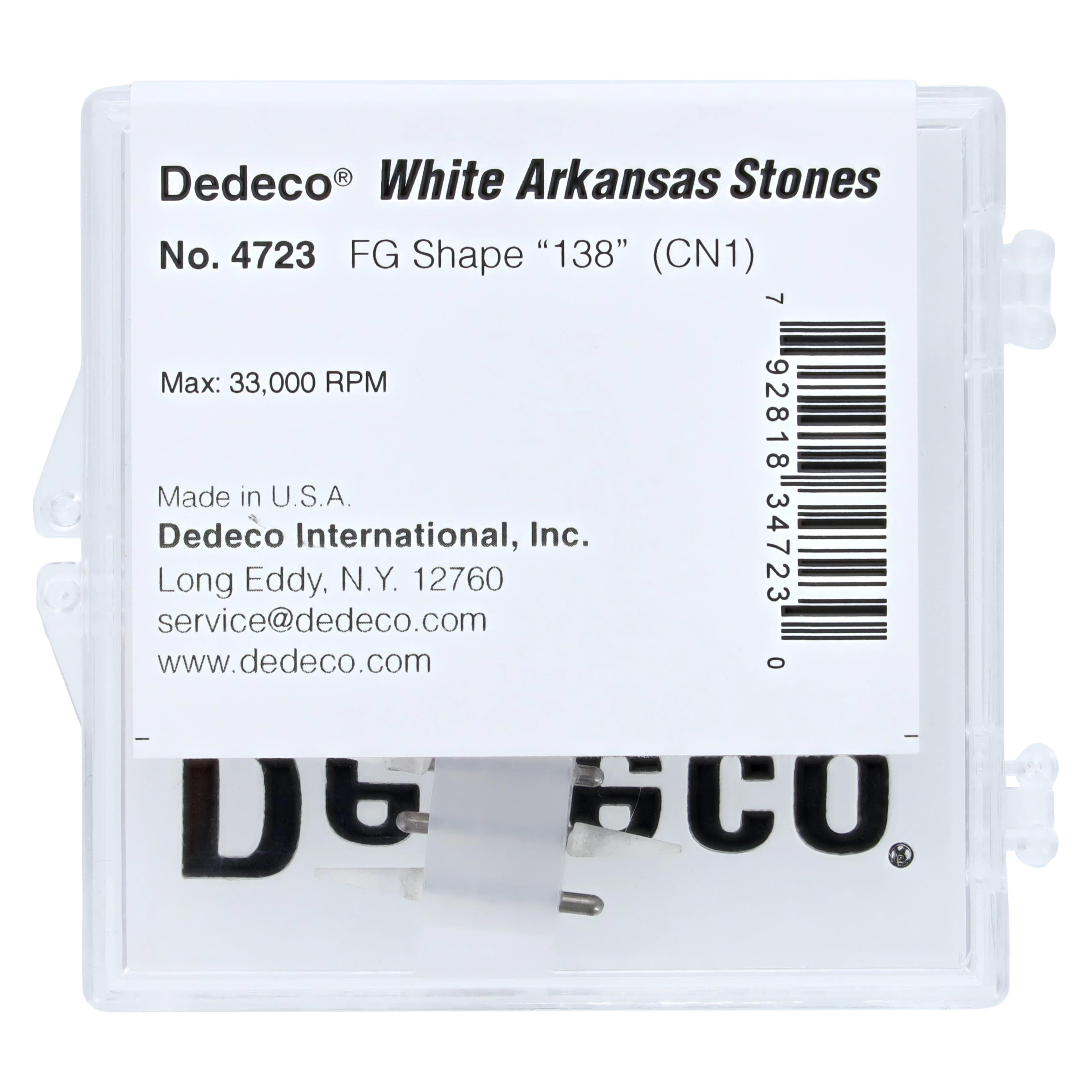 Dedeco White Arkansas Stones, FG, Tapered Pointed Cone #138 (CN1), Aluminum Oxide, 12/Box, 4723 thumbnail 4