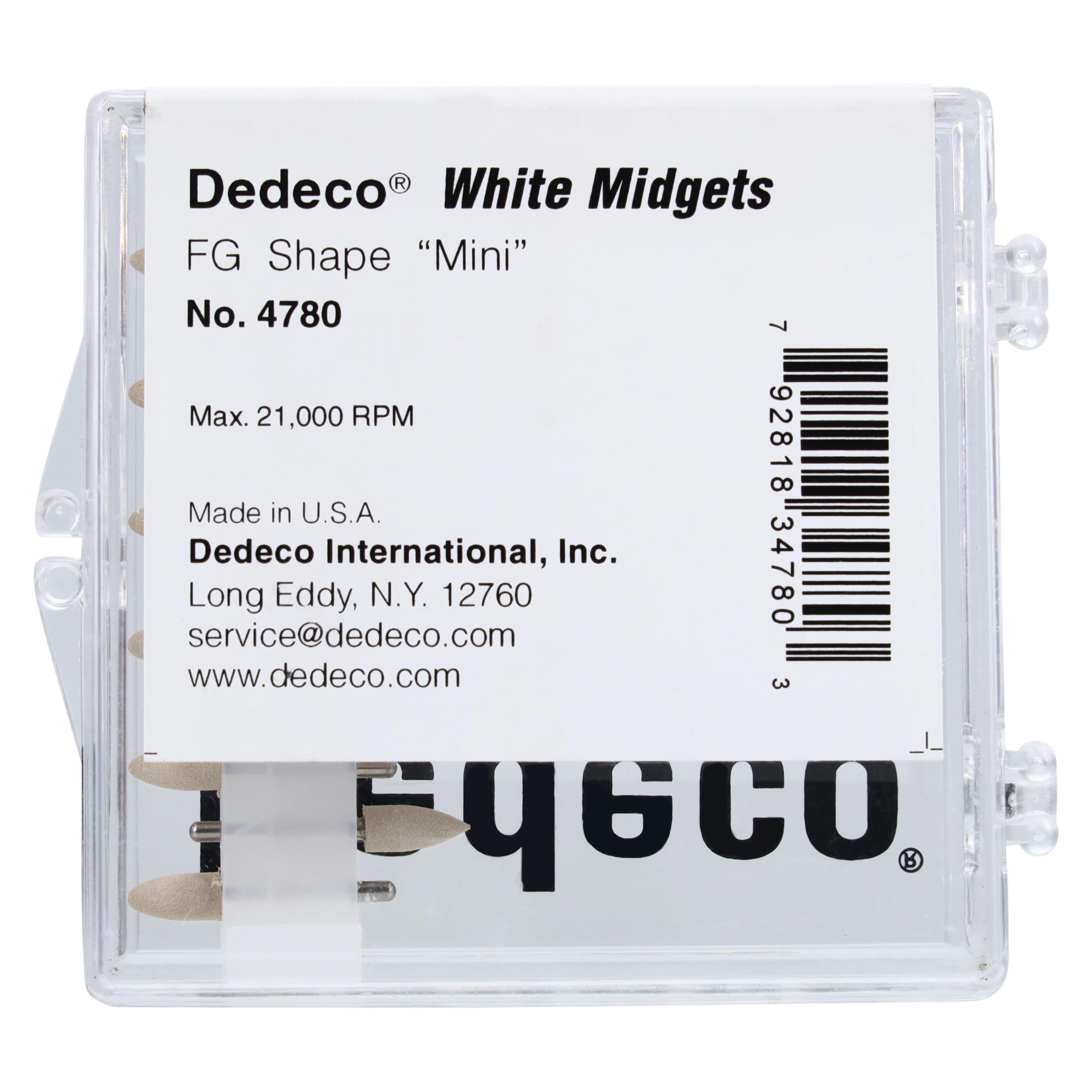 Dedeco Classic Midget Rubber Polisher, White, Ultra-Fine, Mini Shape, FG 1/16" Shank, 12/Box, 4780 thumbnail 2