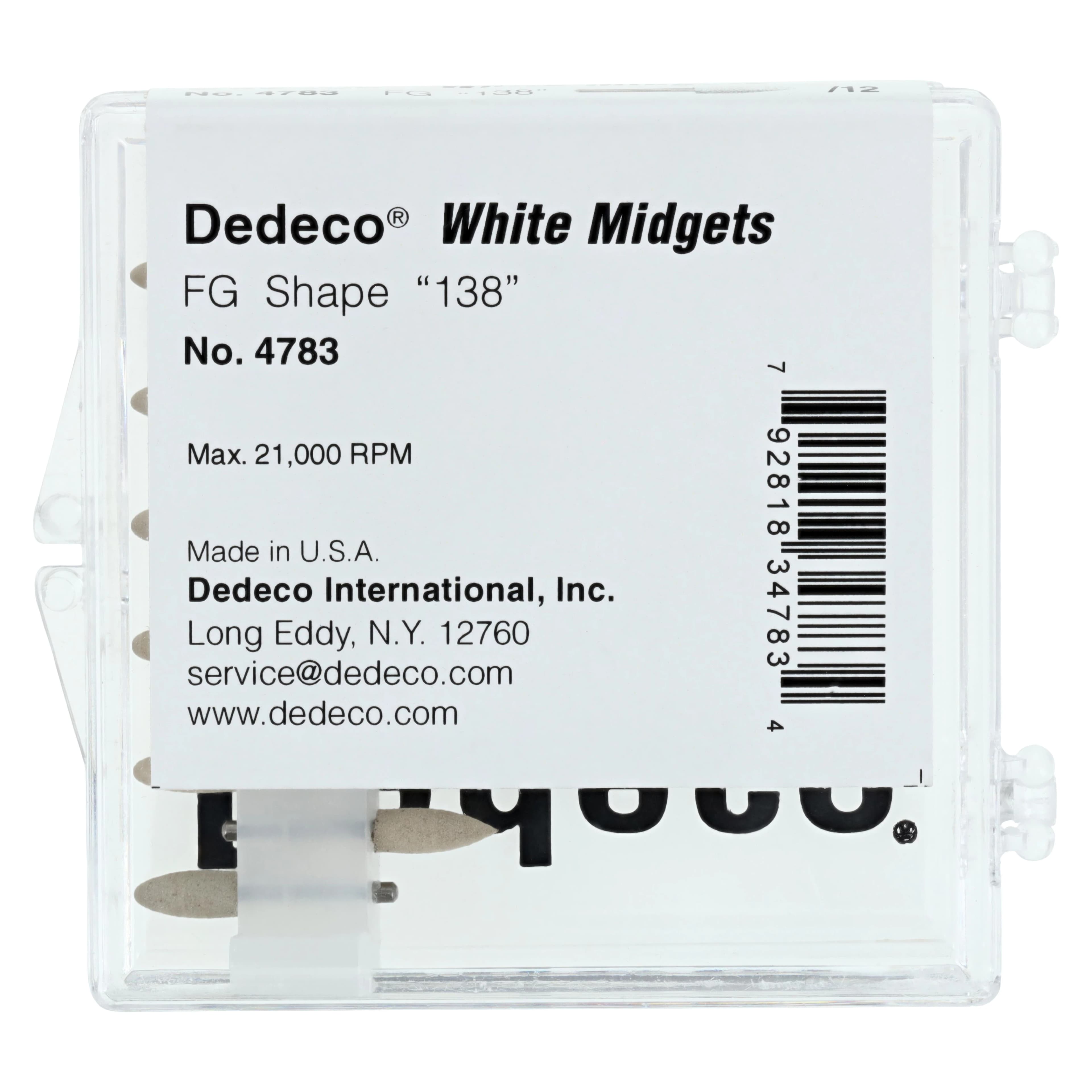 Dedeco Classic Midget Rubber Polisher, White, Shape #138, Ultra-Fine, FG (1/16" Shank), 12/Box, 4783 thumbnail 2