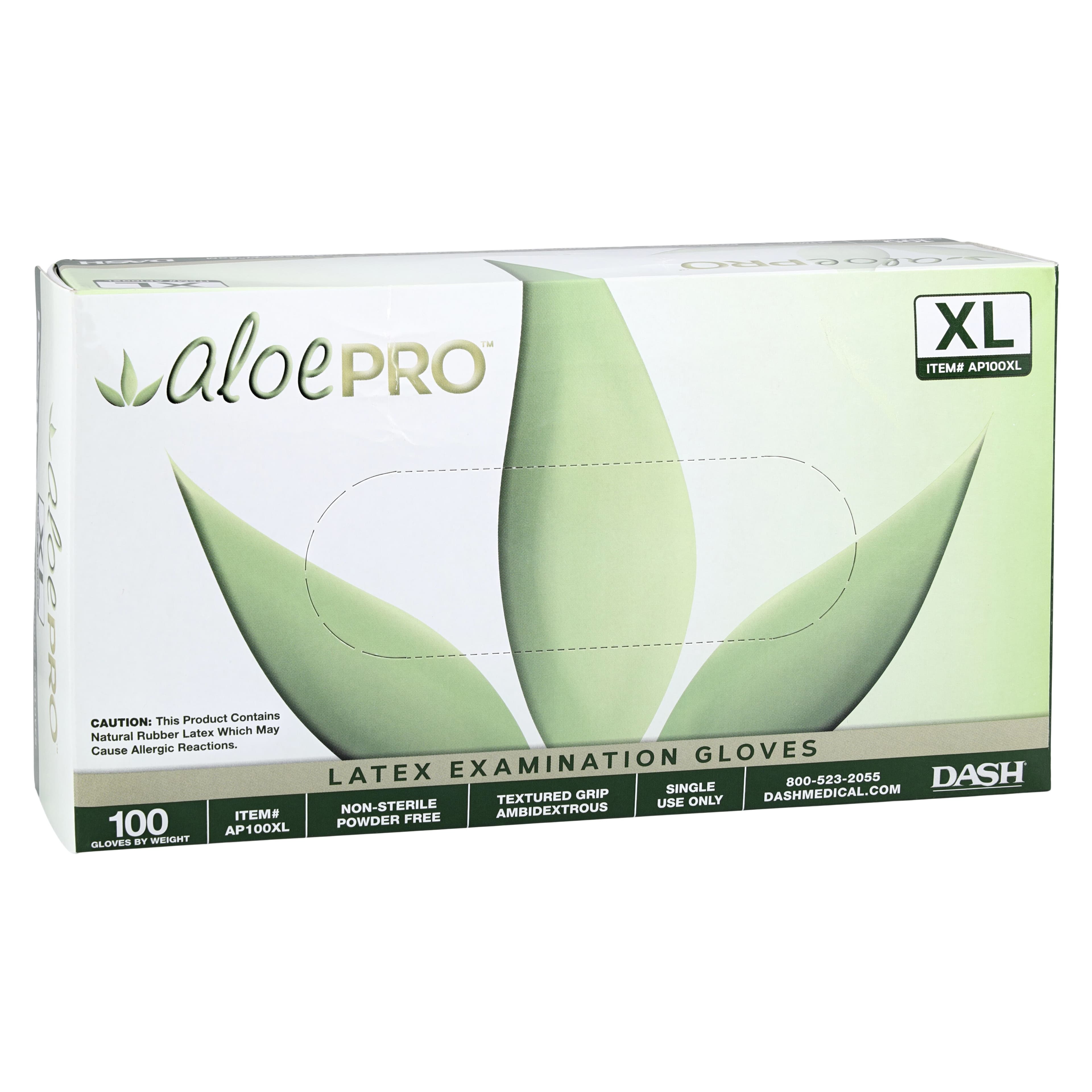 AloePRO Latex Examination Gloves, Powder Free, Textured, Extra Large, Natural, 100/Box, AP100XL thumbnail 3