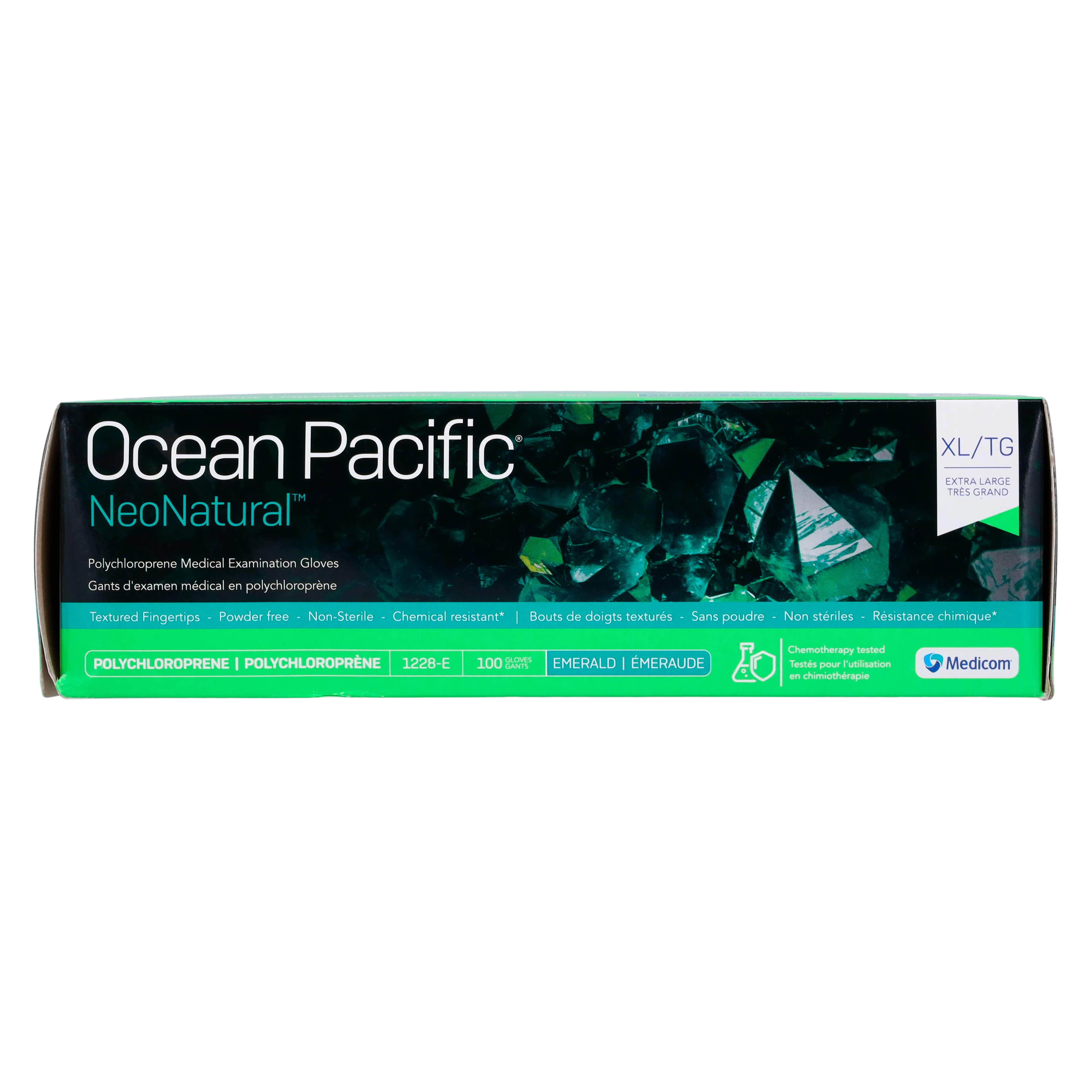 Ocean Pacific® NeoNatural™ Polychloroprene Exam Gloves, Powder Free, Latex Free, Non-Sterile, Chemo Rated, Emerald Green, X-Large, 100/Box, 1228-E thumbnail 6