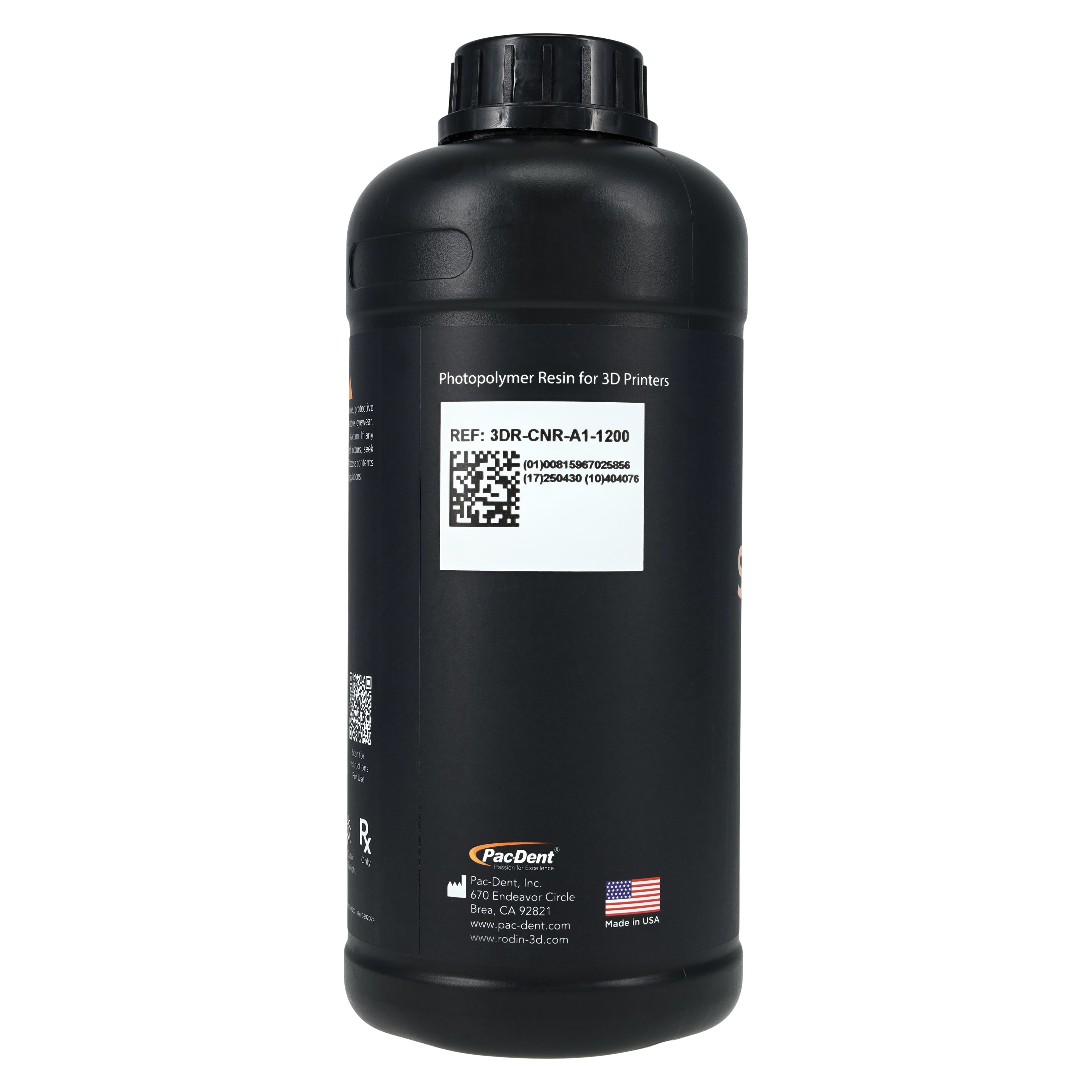 Rodin Sculpture Ceramic Nanohybrid 3D Printing Resin, Shade A1, 1.2 kg Bottle, 3DR-CNR-A1-1200 thumbnail 3