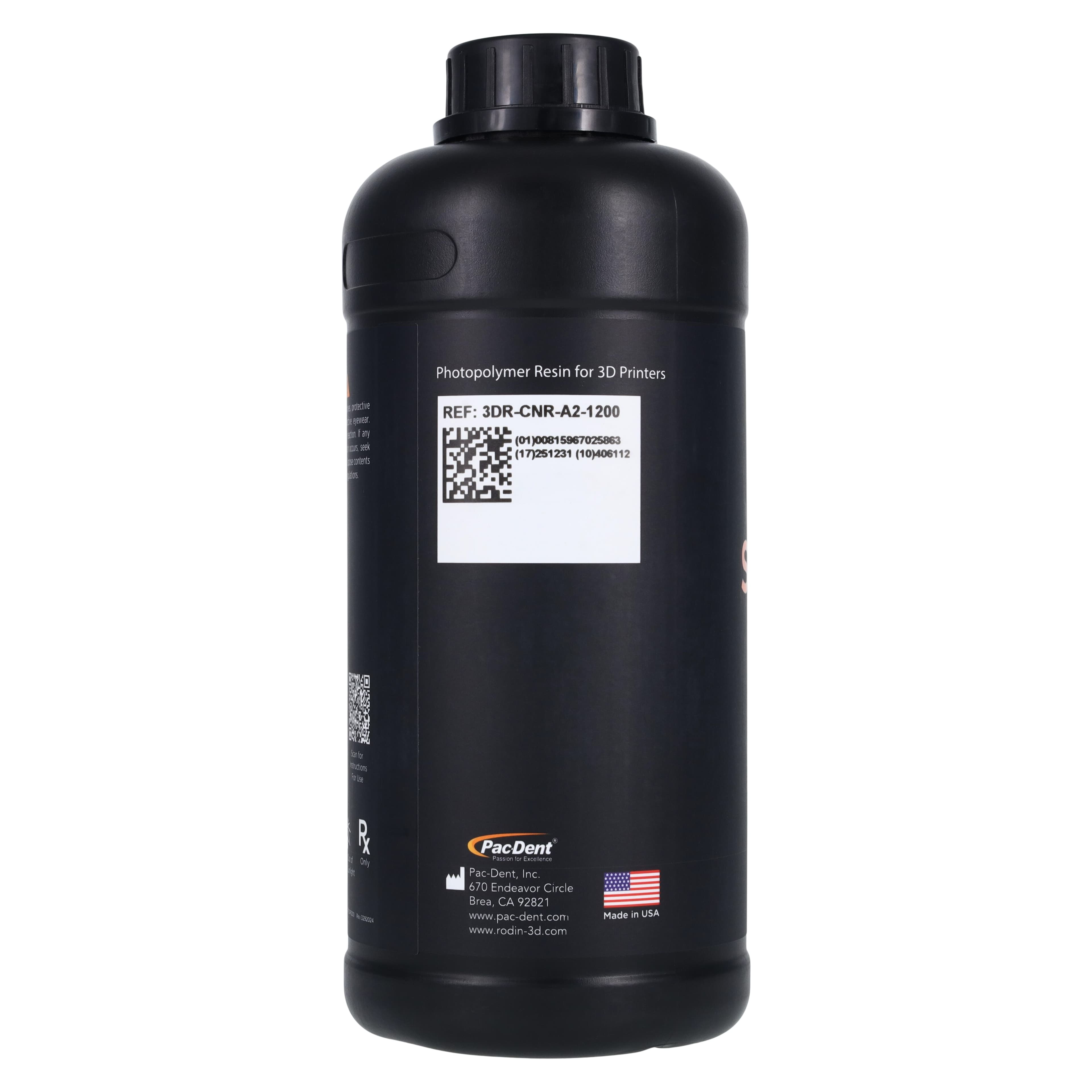 Rodin Sculpture Ceramic Nanohybrid 3D Printing Resin, Shade A2, 1.2 kg Bottle, 3DR-CNR-A2-1200 thumbnail 2
