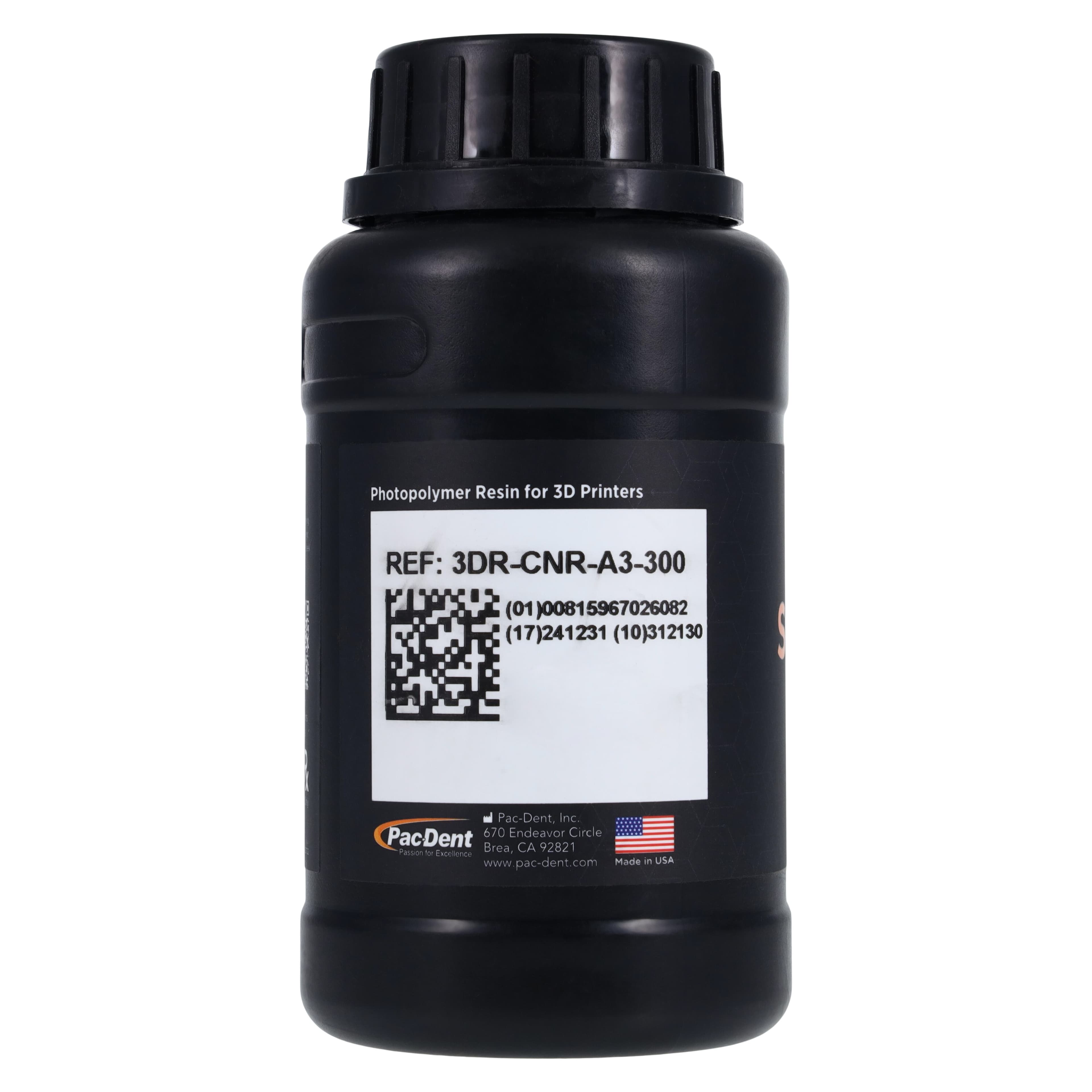 Rodin Sculpture Ceramic Nanohybrid 3D Printing Resin, Shade A3, 300g Bottle, 3DR-CNR-A3-300 thumbnail 3