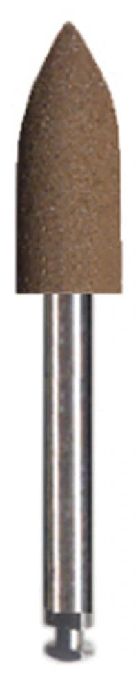 Dedeco Classic Midget Rubber Polisher, #138 Brown, RA (Right Angle) 3/32" Shank, Box of 12 - #138 Brown Midget Classic Rubber Polisher RA Box of 12 - Image 1
