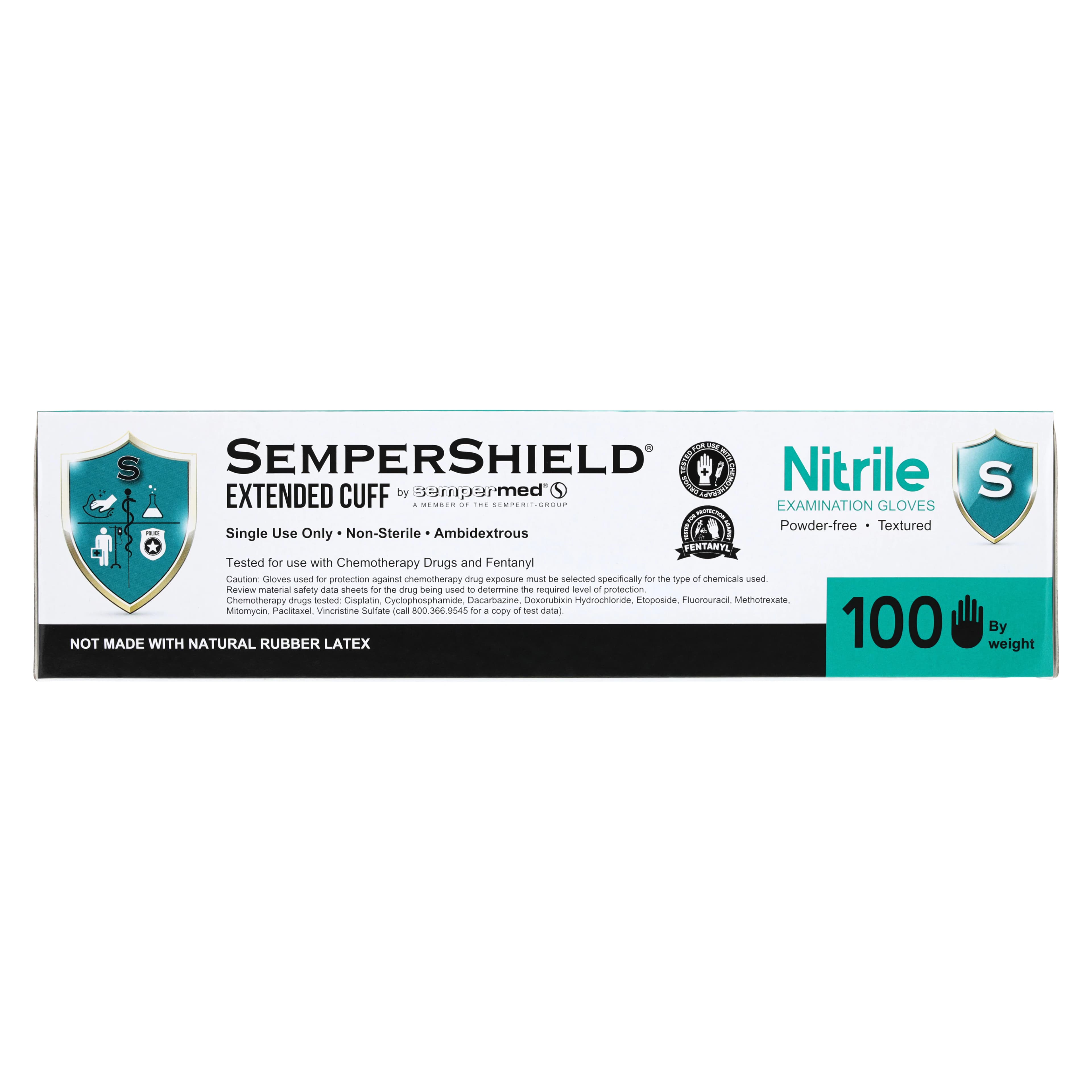 SemperShield EC Nitrile Exam Gloves, Powder Free, Textured, Small, Blue, 100/Box thumbnail 6