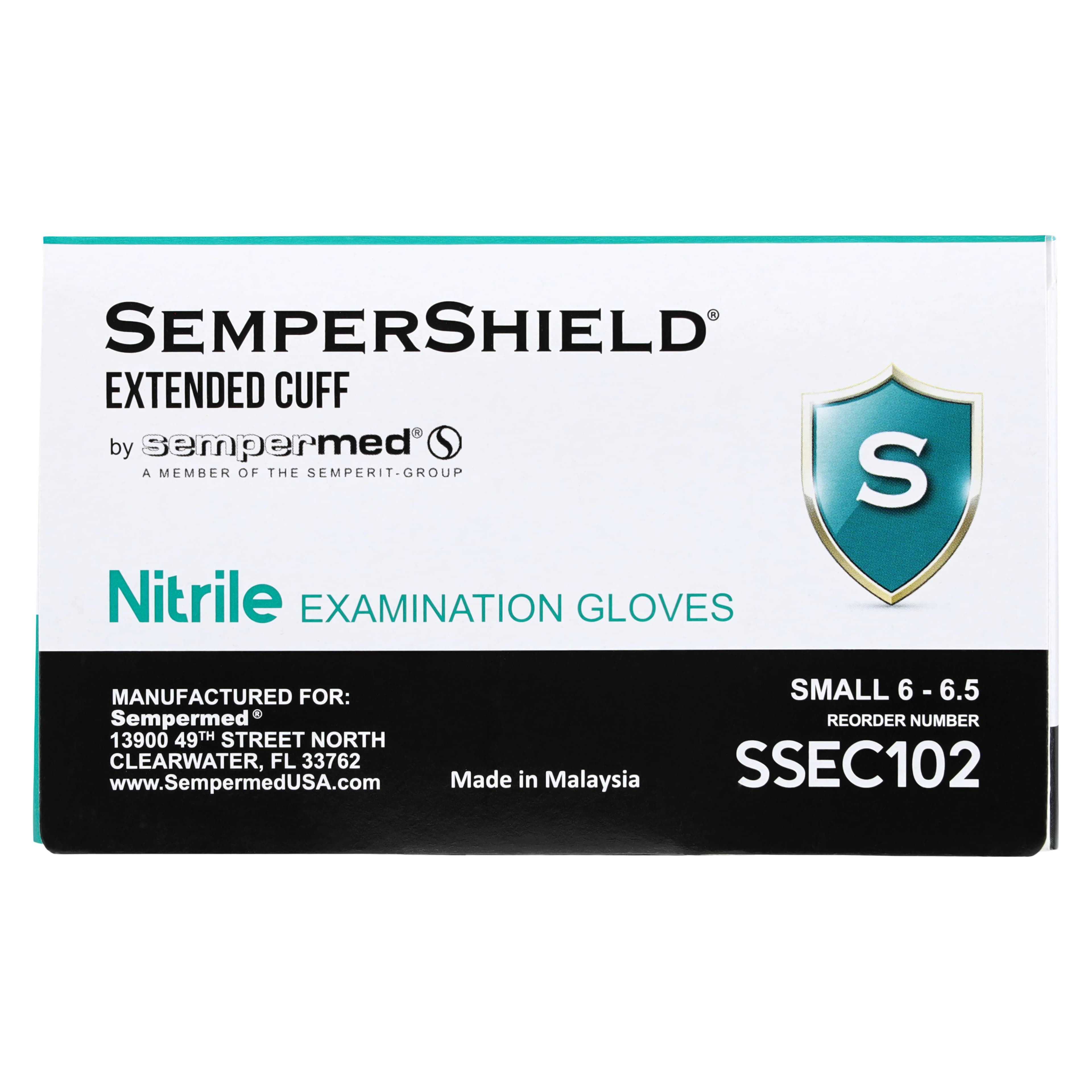 SemperShield EC Nitrile Exam Gloves, Powder Free, Textured, Small, Blue, 100/Box thumbnail 7