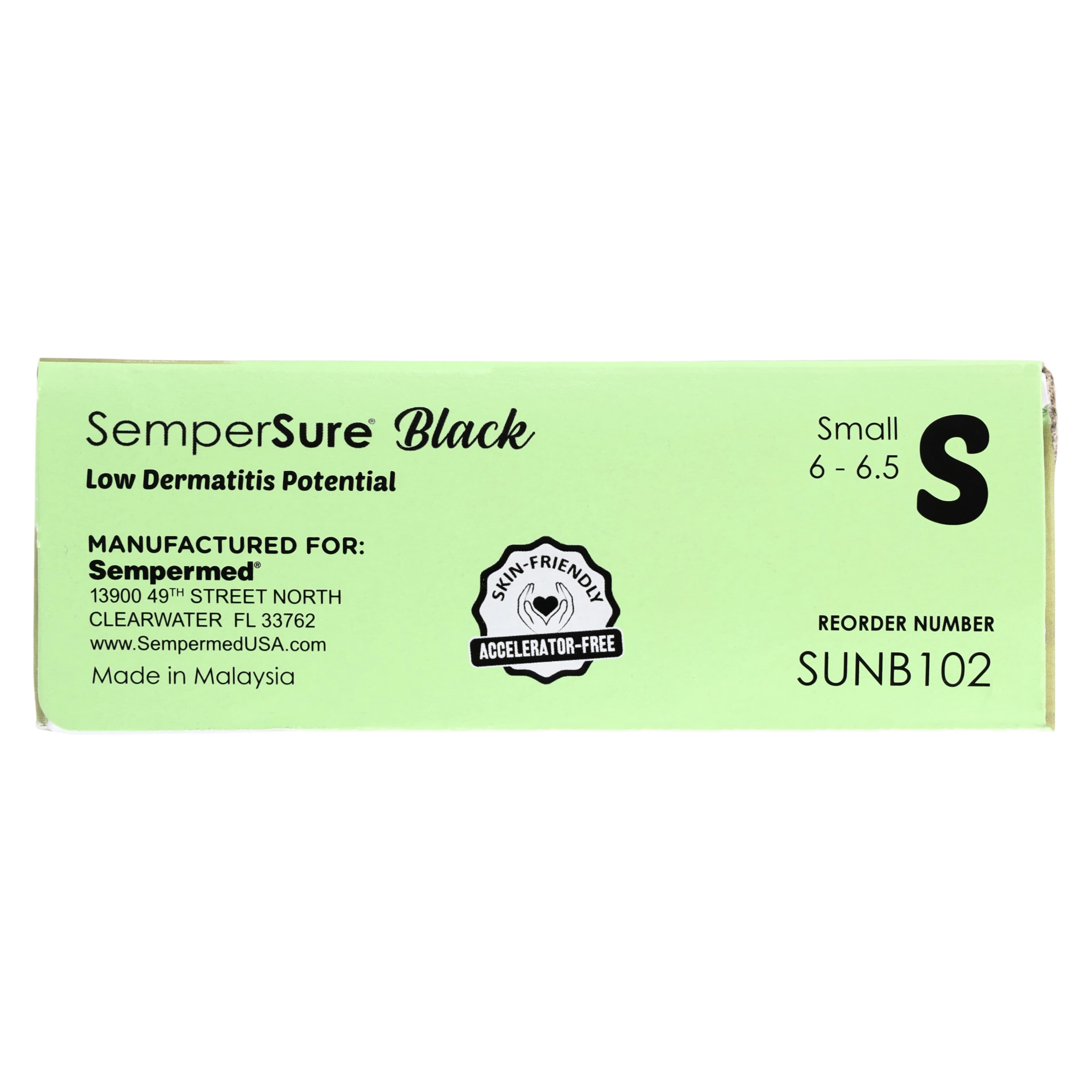 SemperSure Nitrile Exam Gloves, Powder Free, Textured, Non-Sterile, Small, Black, 100/Box thumbnail 7