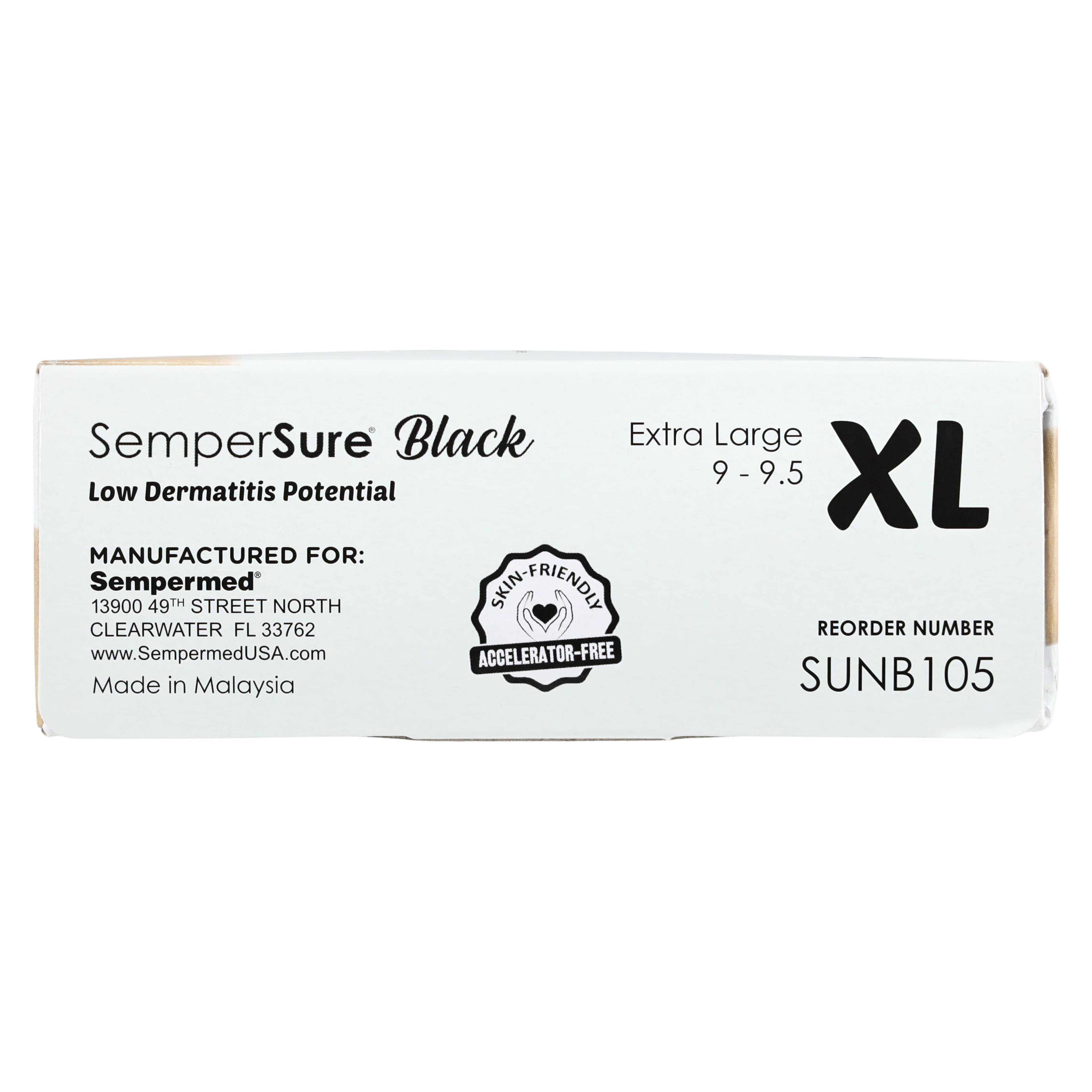 SemperSure Nitrile Exam Gloves, Powder Free, Textured, Non-Sterile, Extra Large, Black, 100/Box thumbnail 7