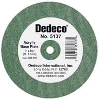 Dedeco Acrylic Base Plate Lathe Wheel, 3" x 1/4", Green, Coarse, 1/Pk, 5137 - Base Plate Lathe Wheel, Acrylic, 3" x 1/4", Green, 1/Pk - Image 1