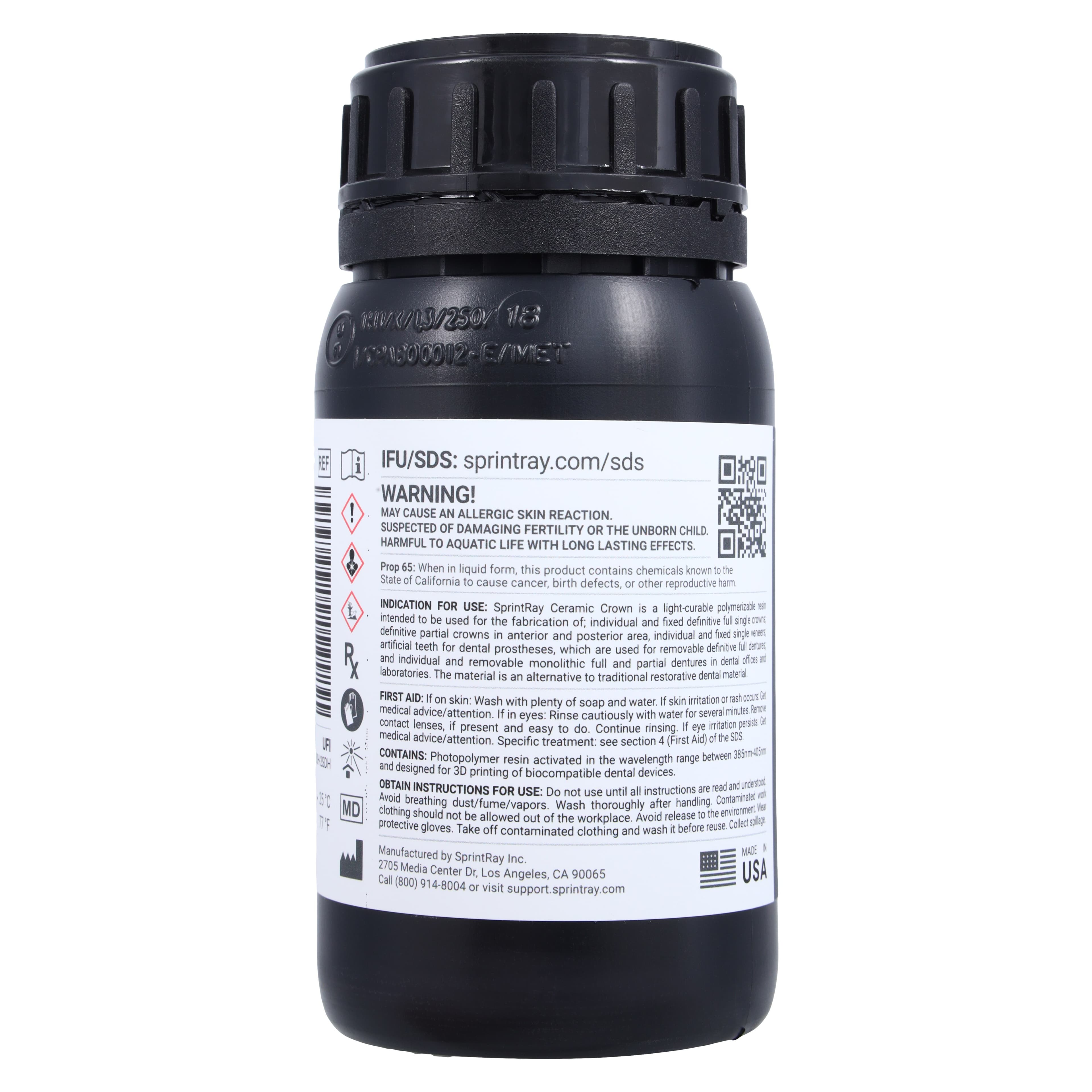 SprintRay Ceramic Crown Resin, Shade B1, 250 g Bottle thumbnail 3
