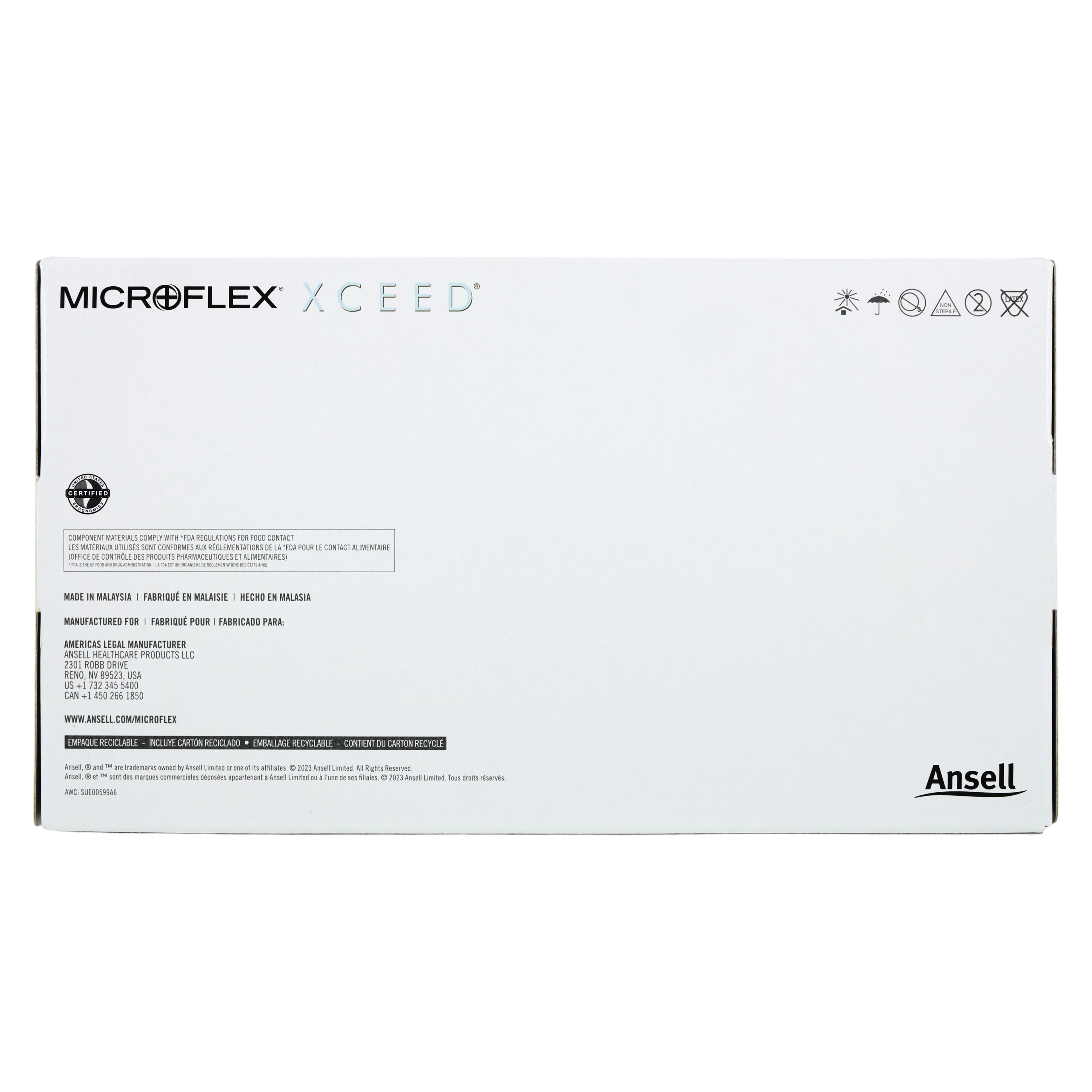 XCEED® Nitrile Examination Gloves, Powder Free, Latex Free, Blue, Small, 250/Box, XC-310-S thumbnail 6