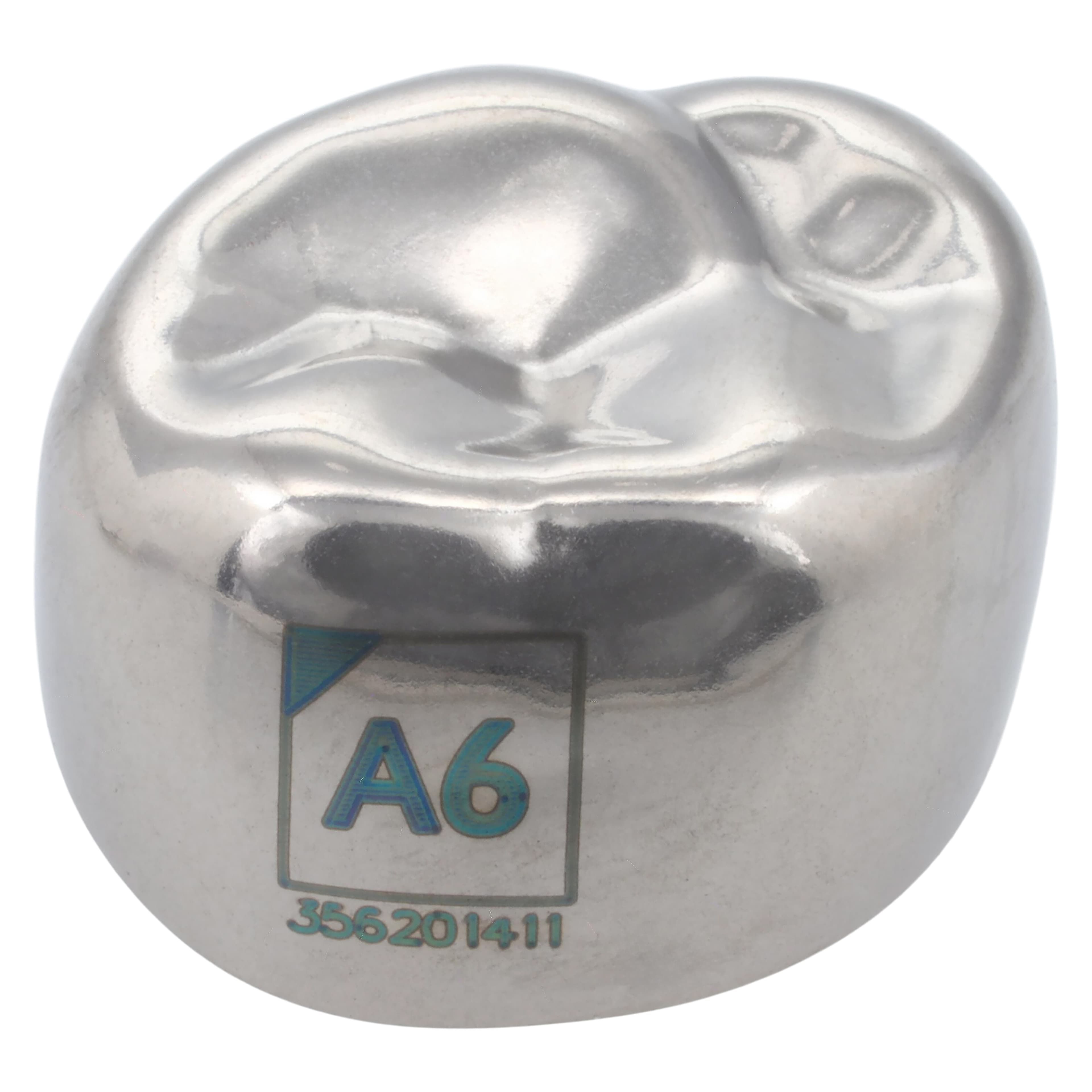 Acero 3S Stainless Steel Primary Molar Crown, Upper Right Second Molar (A), Size 6, 5/Pack thumbnail 2