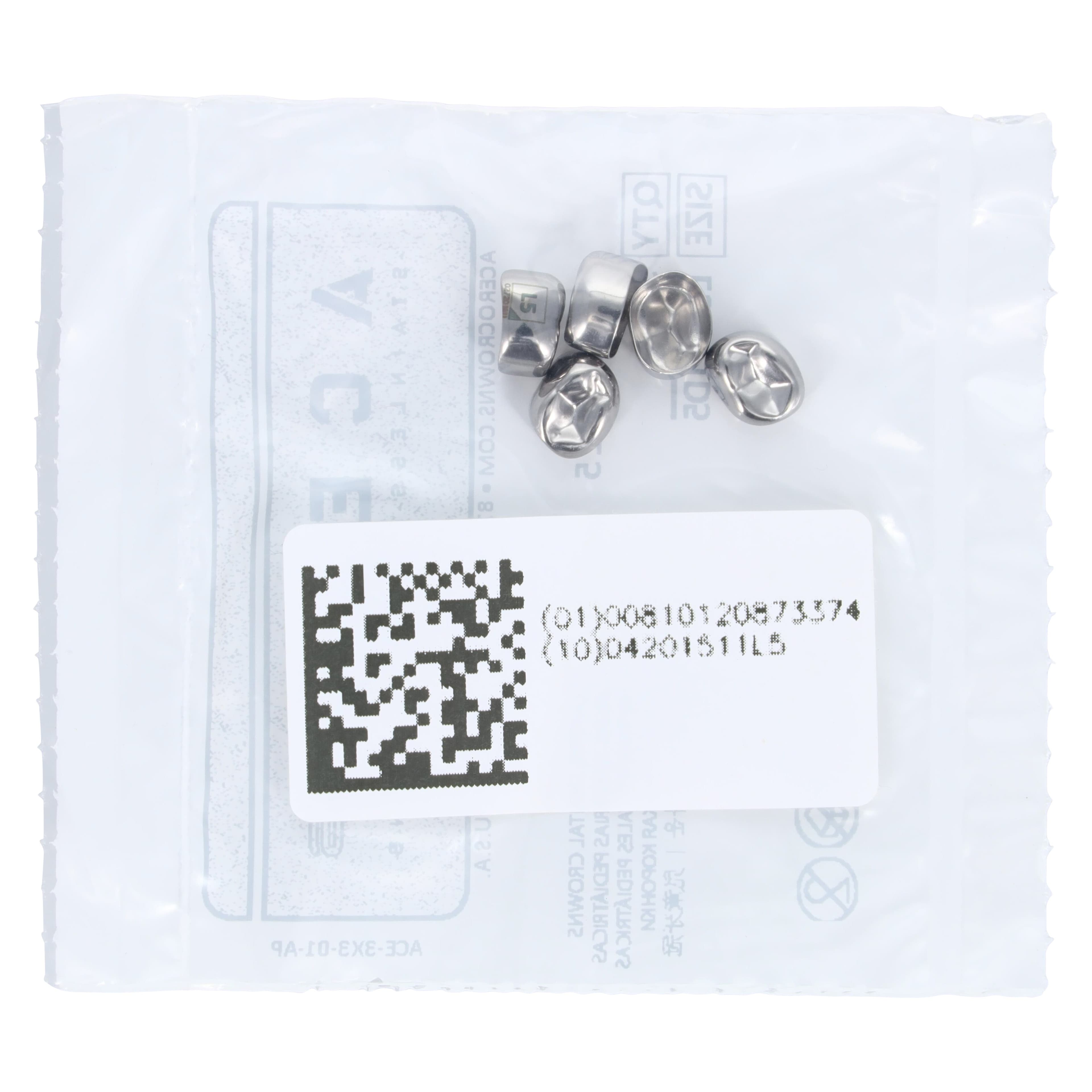 Acero 3S Primary Molar Stainless Steel Crown, Lower Left First Molar "L", Size 5, 5/Pack, 3S L5 thumbnail 3