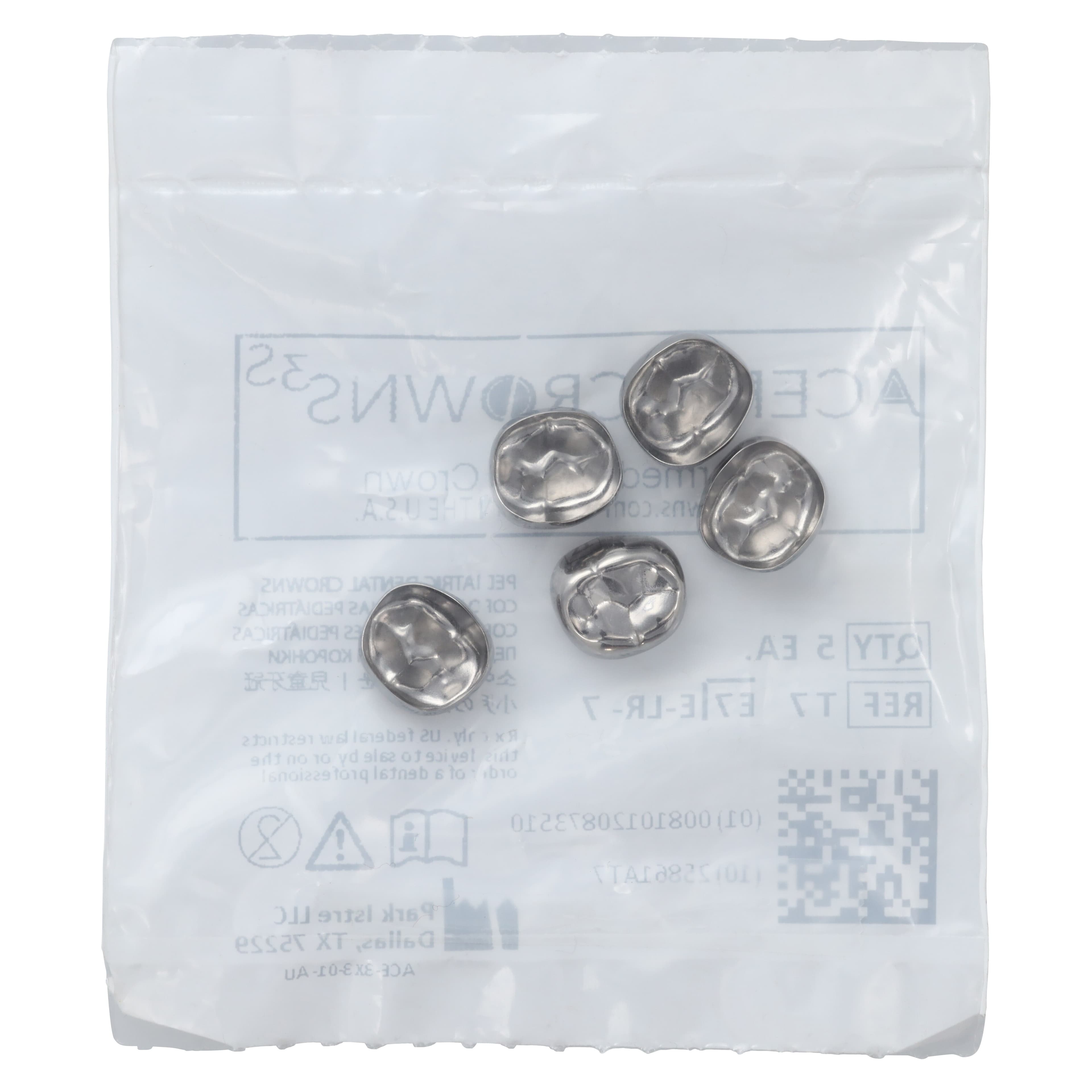 Acero 3S Stainless Steel Primary Molar Crown, Lower Right Second Molar (T), Size 7, 5/Pack thumbnail 3