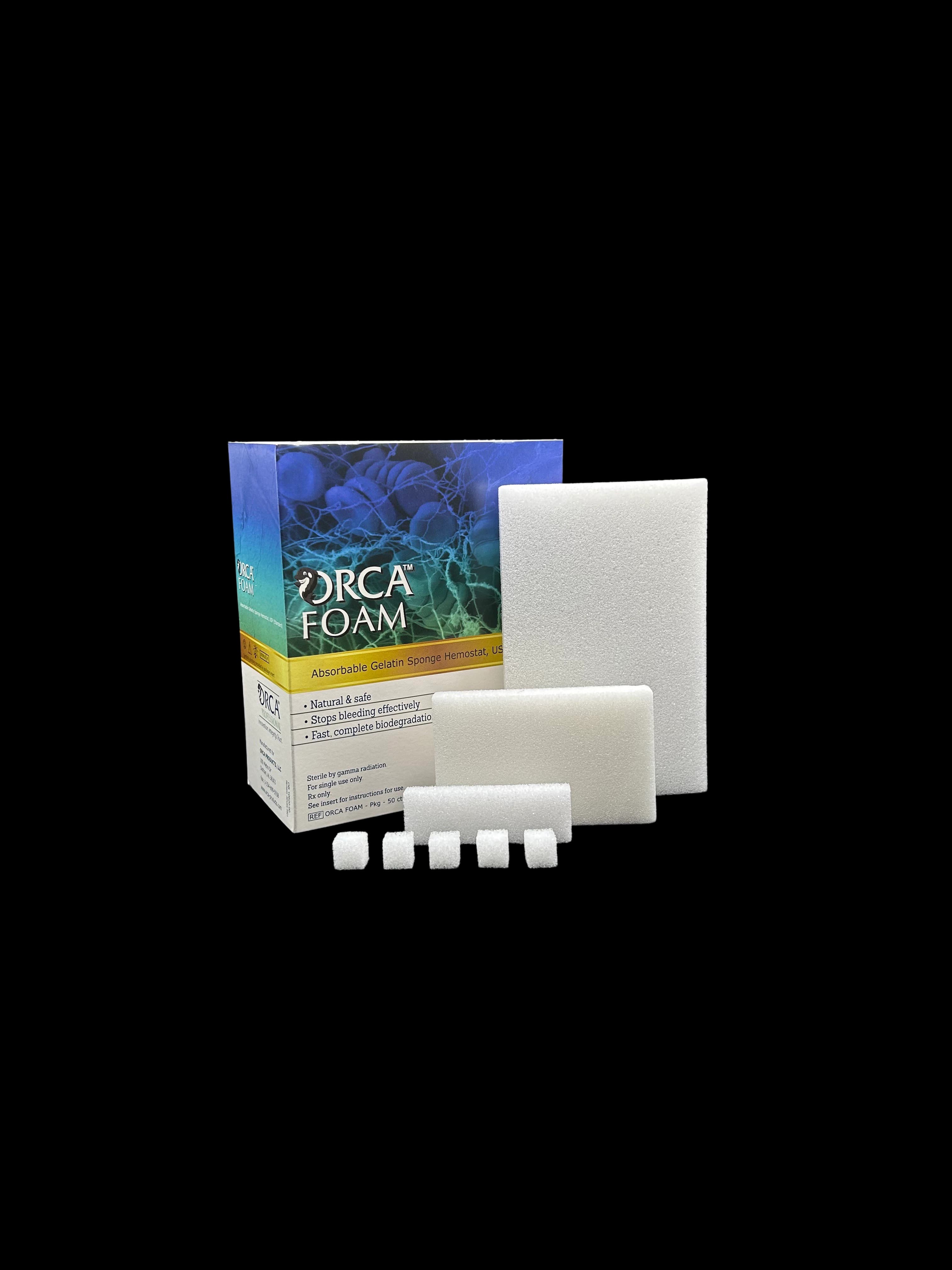 ORCA Foam Absorbable Hemostatic Gelatin Sponge, 10 mm x 10 mm x 10 mm, 32/Box, OF-101010 - Foam Absorbable Hemostatic Gelatin Sponge, 10 mm x 10 mm x 10 mm, OF-101010 - Image 1