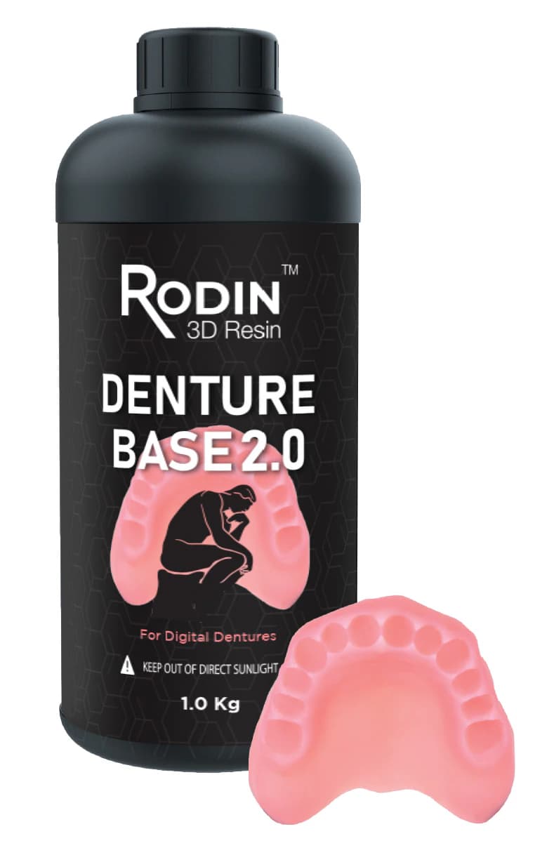 Rodin™ Denture Base 2.0 3D Printing Resin, Original Pink, 1 kg Bottle, 23860 - Rodin™ Denture Base 2.0 Original Pink 1kg Bottle - Image 1