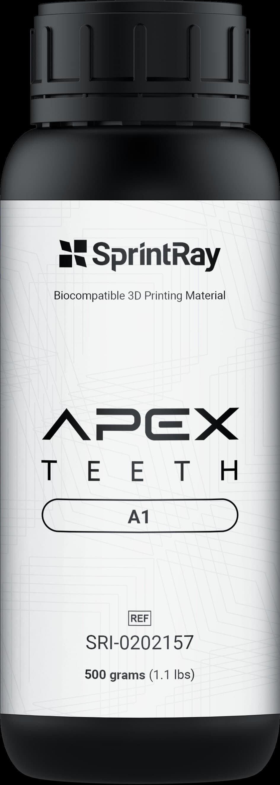 SprintRay APEX Teeth Nanoceramic Denture Teeth Resin, Shade A1, 500 g Bottle thumbnail 2
