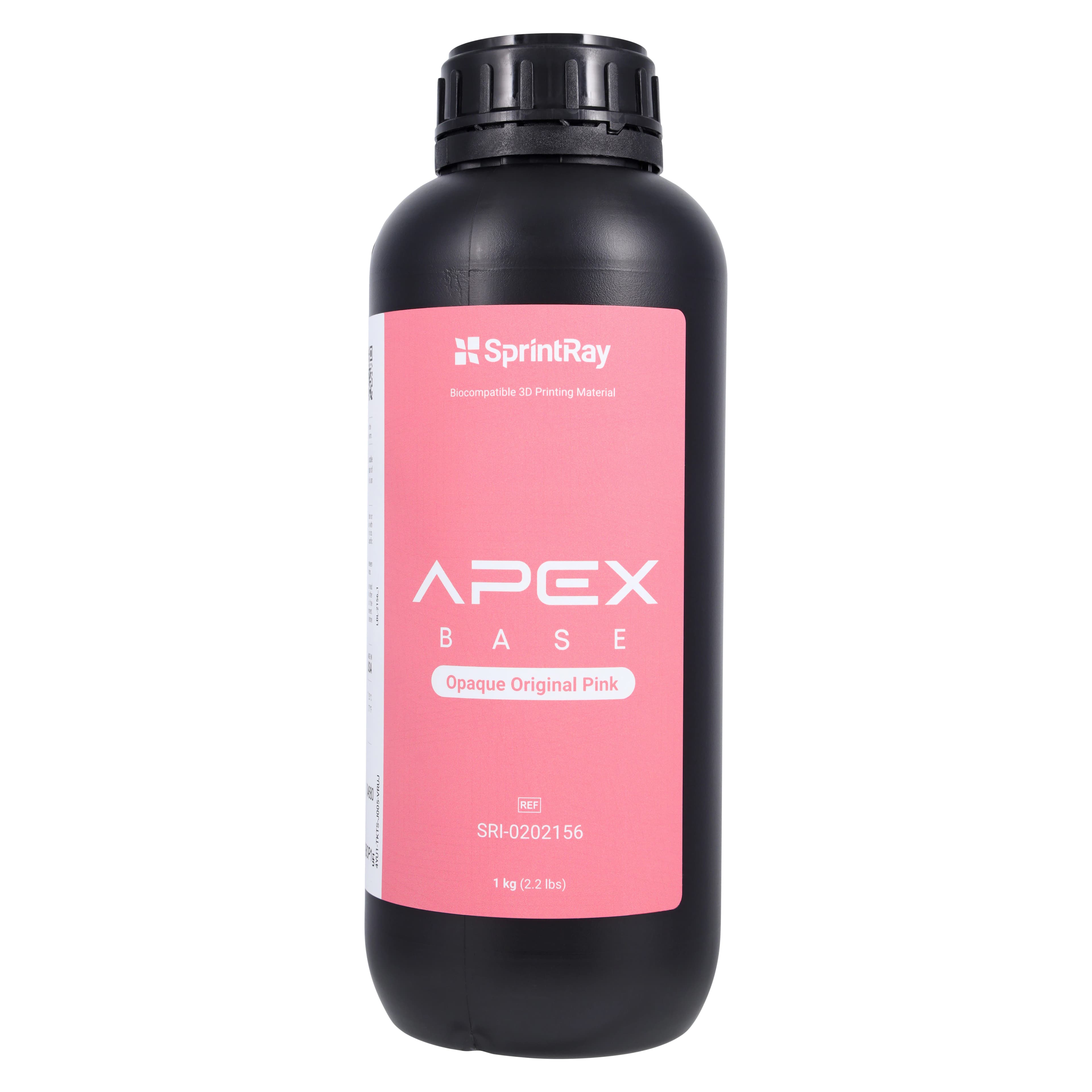 SprintRay APEX Base Nanoceramic Denture Base Resin, Opaque Original Pink, 1 kg Bottle - APEX Base - Opaque Original Pink - 1 Kg - Image 1