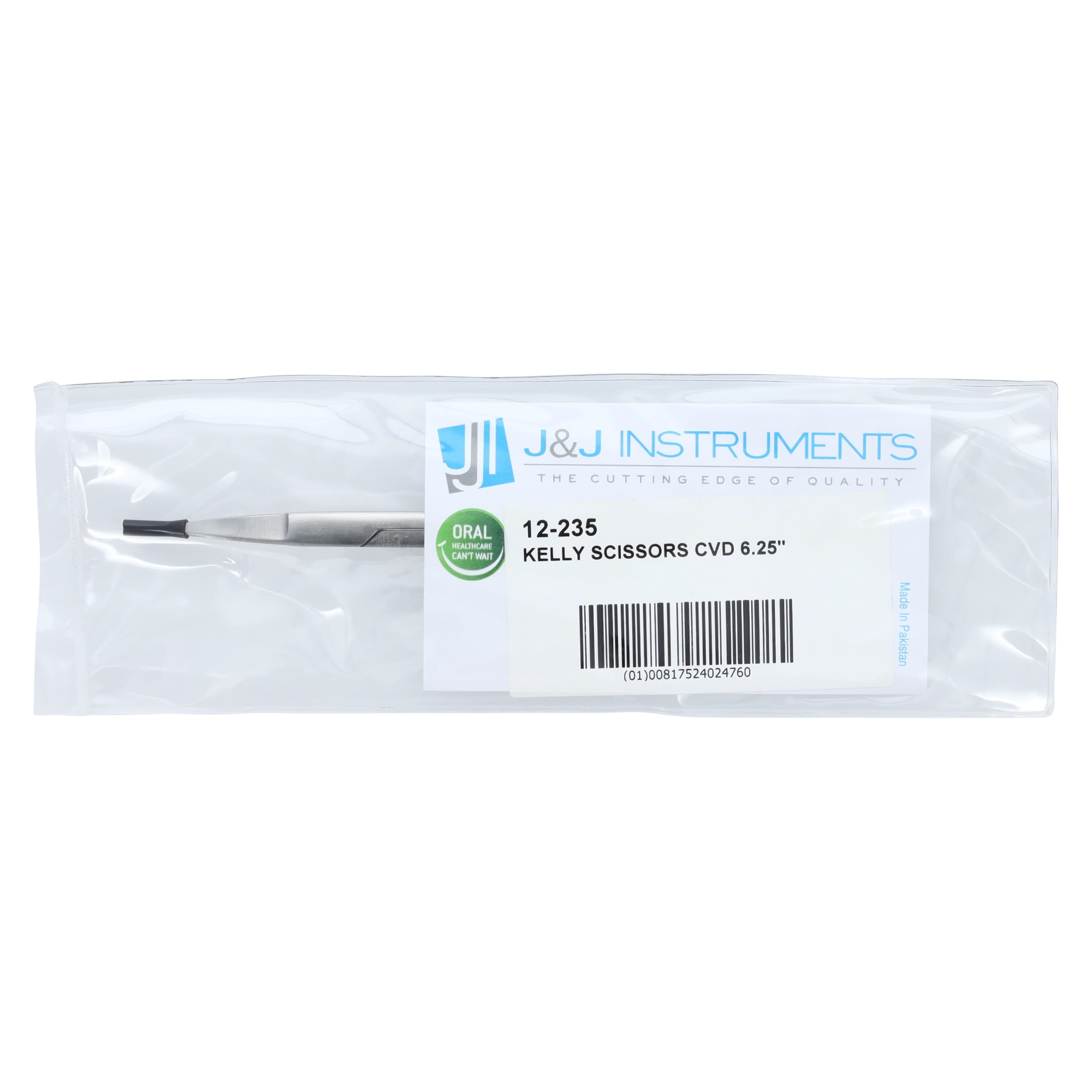 J&J Instruments Kelly Surgical Scissors, 6.25" Curved, Smooth Blade, Sharp Tips, 12-235 thumbnail 5