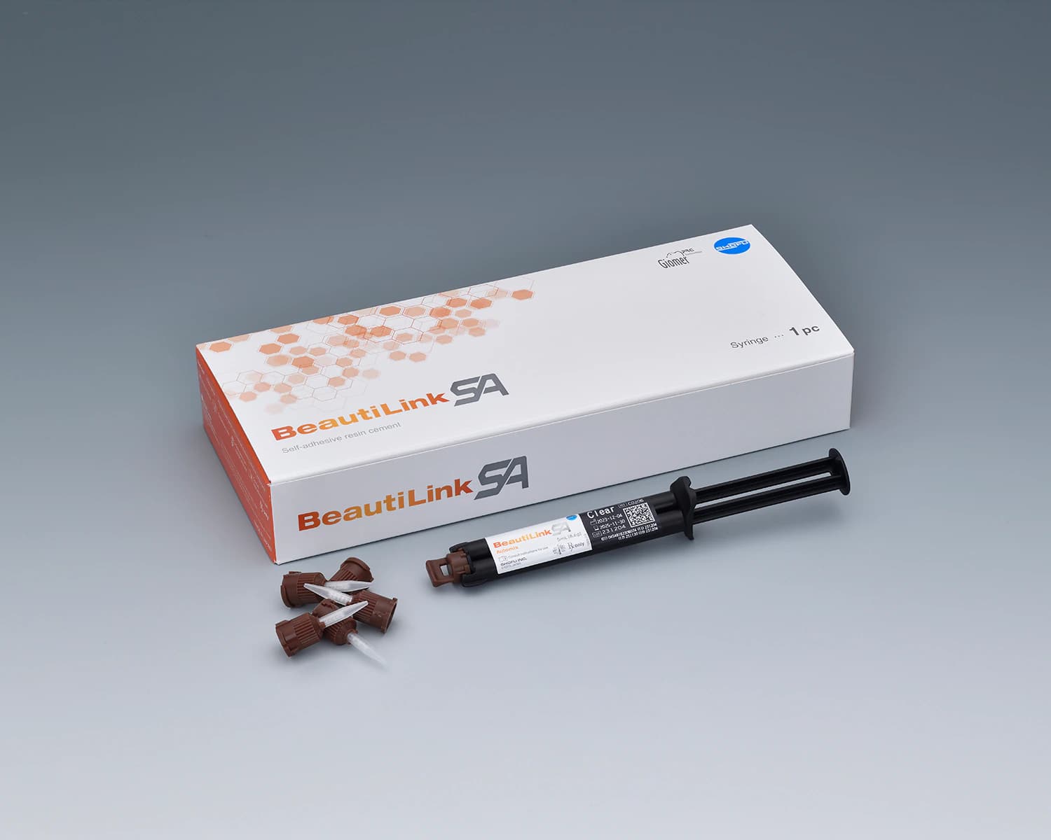 BeautiLink SA Self-Adhesive Dual-Cure Automix Resin Cement, Clear, 5 mL (8.6 g) Syringe, 1/Pk, C0203 - BeautiLink SA Auto-Mixing Syringe 5ml Clear - Image 1
