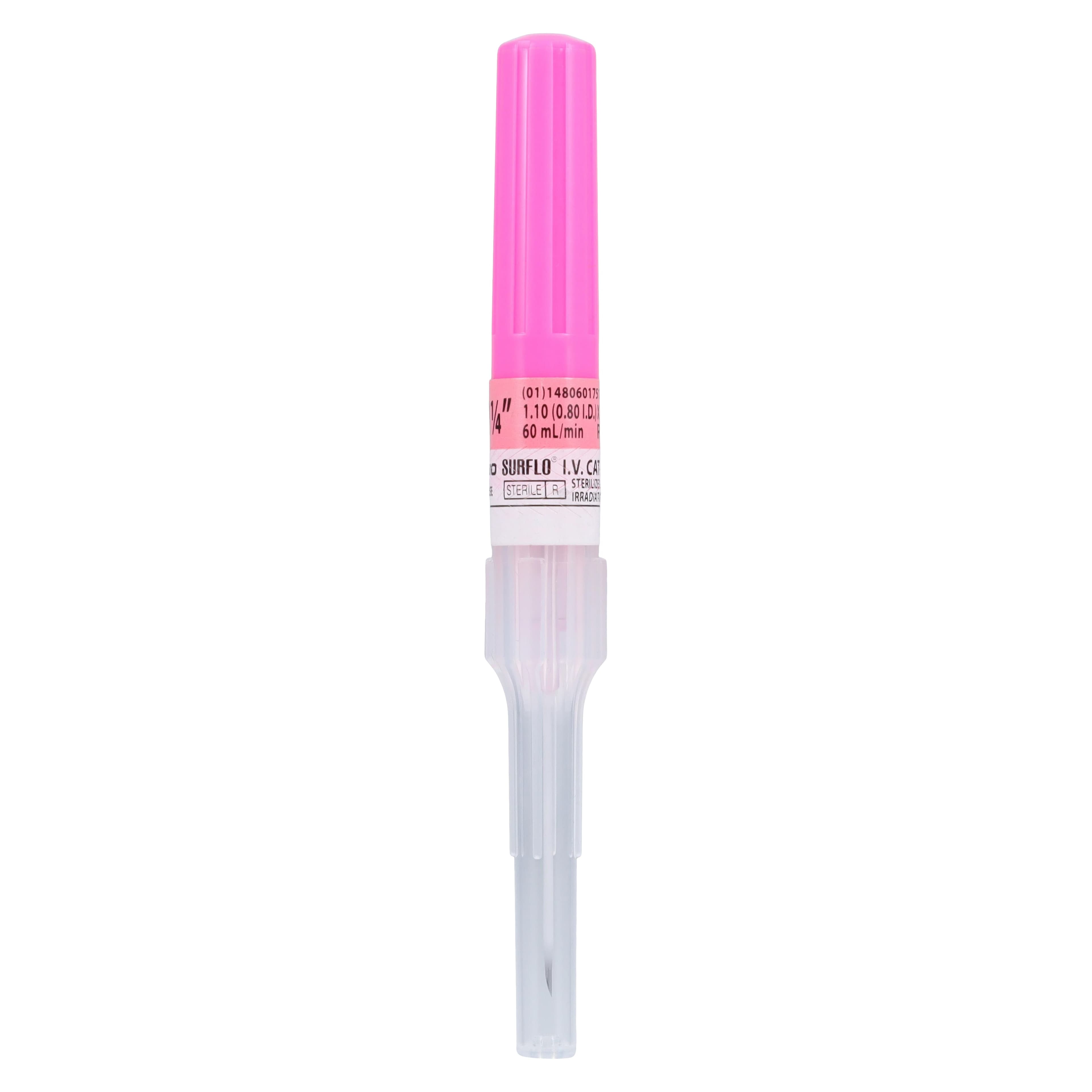 Surflo ETFE IV Catheter, 20 Gauge x 1-1/4", Pink, 50/Box, SROX2032CA thumbnail 2