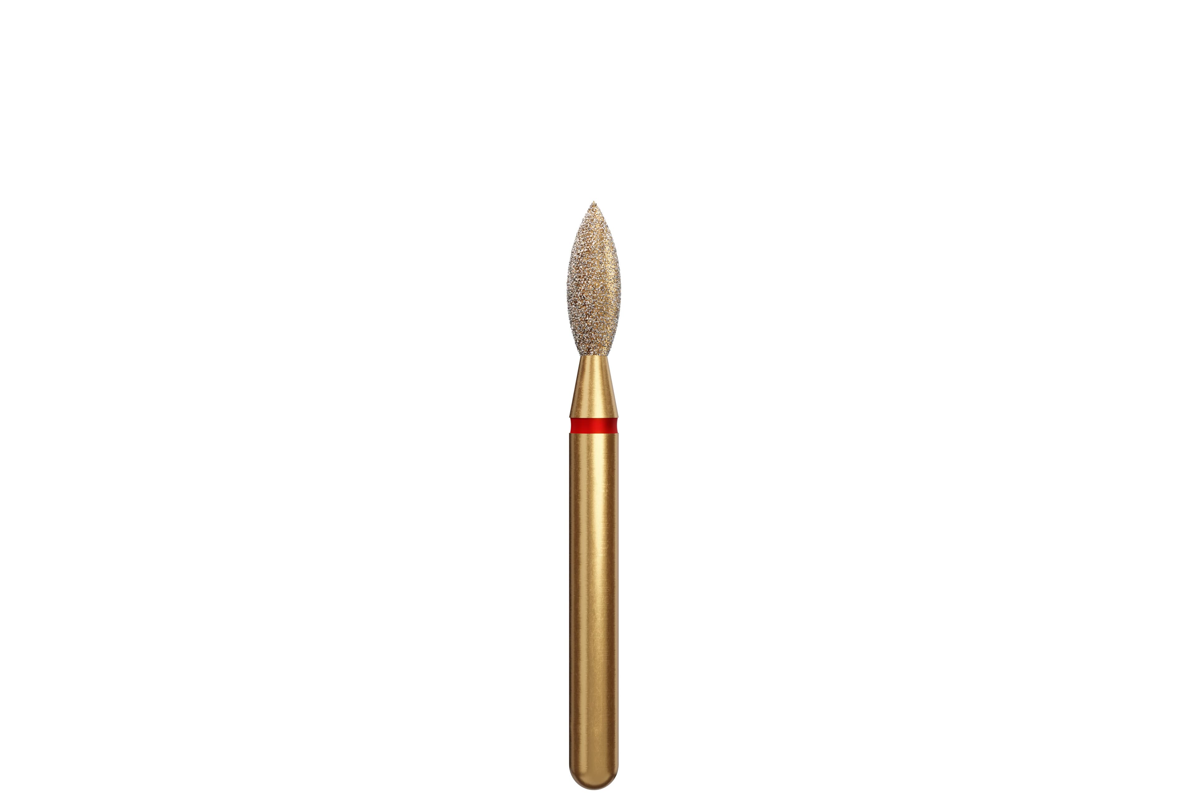 Alpen Multi-Use Multilayer Diamond Bur, FG, Fine, Bud/Pointed Football, #368-020, 2 mm Head Diameter, 5 mm Head Length, Red, 5/Pkg thumbnail 2