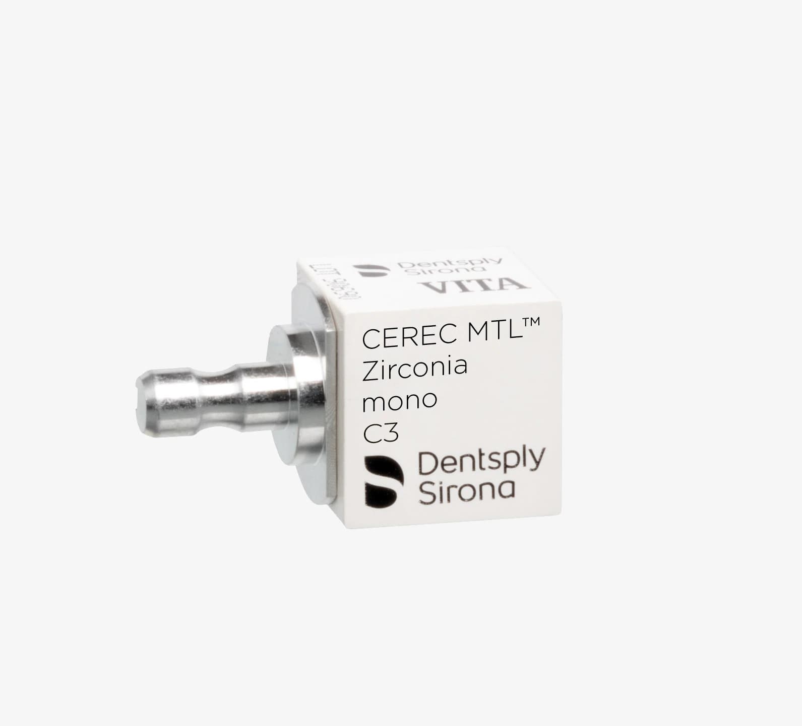 CEREC MTL Zirconia Mono Milling Blocks, Shade C3, 4/Box - CEREC MTL Zirconia Mono Milling Blocks - Image 1