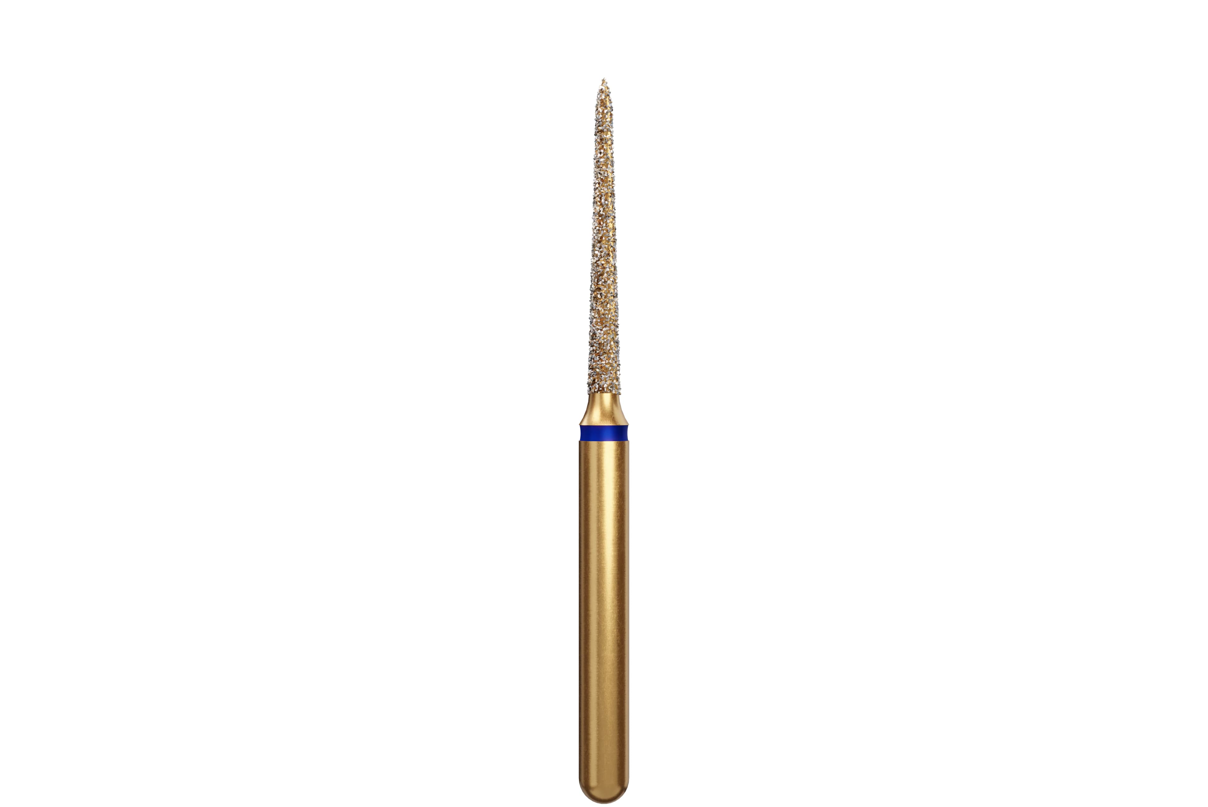 Coltene Alpen Multi-Use Multilayer Diamond Bur, FG, Medium Grit, Curettage/Pointed Taper, #879K-012, 1.2 mm Head Diameter, 10 mm Head Length, 5/Pkg - Alpen&reg; Diamonds - Medium - #879K-012 (10.0) - Image 1