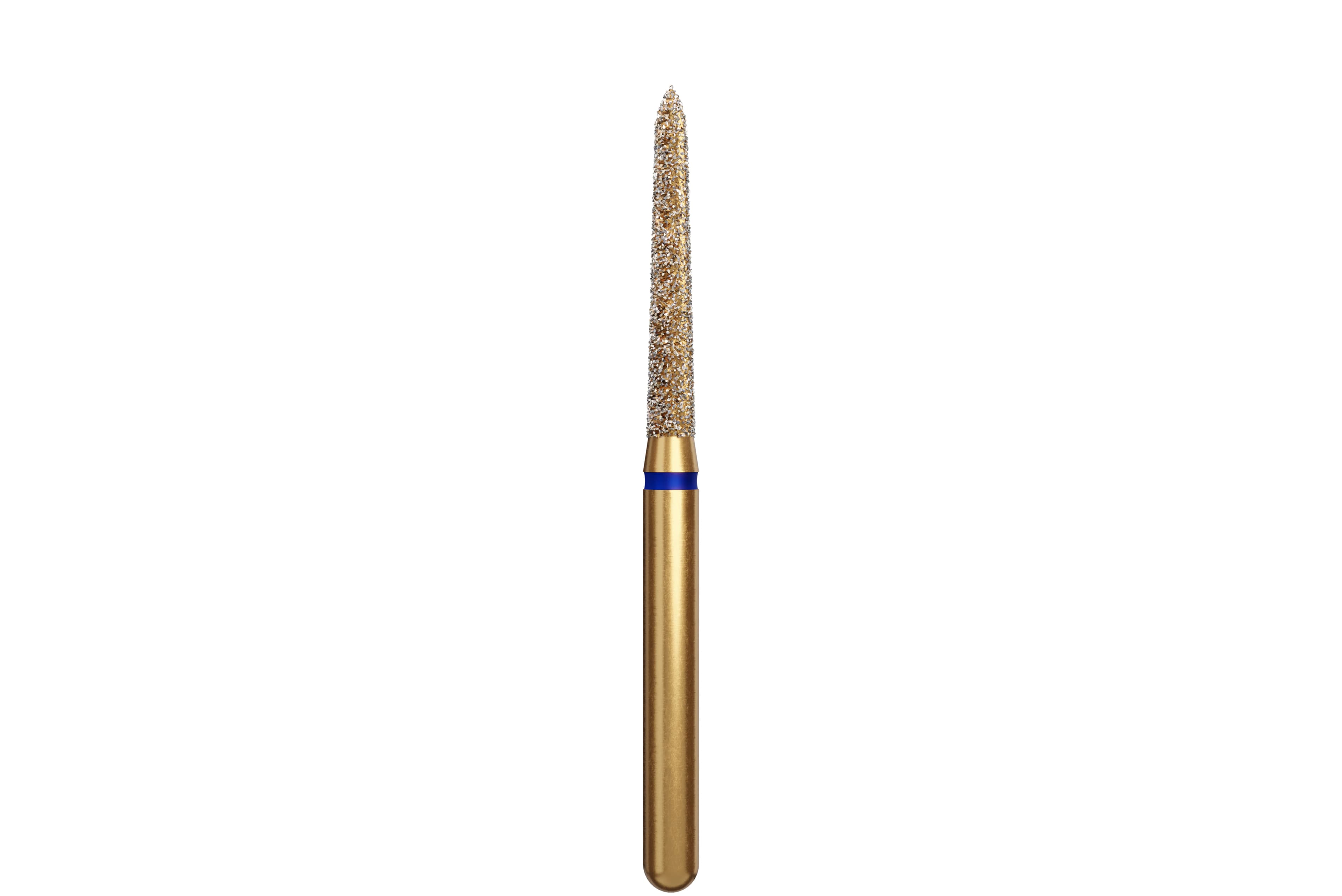 Coltene Alpen Multi-Use Multilayer Diamond Bur, FG, Medium Grit, Tapered Torpedo/Curettage, #879K-016, 1.6 mm Head Diameter, 10 mm Head Length, 5/Pkg - Alpen&reg; Diamonds - Medium - #879K-016 (10.0) - Image 1