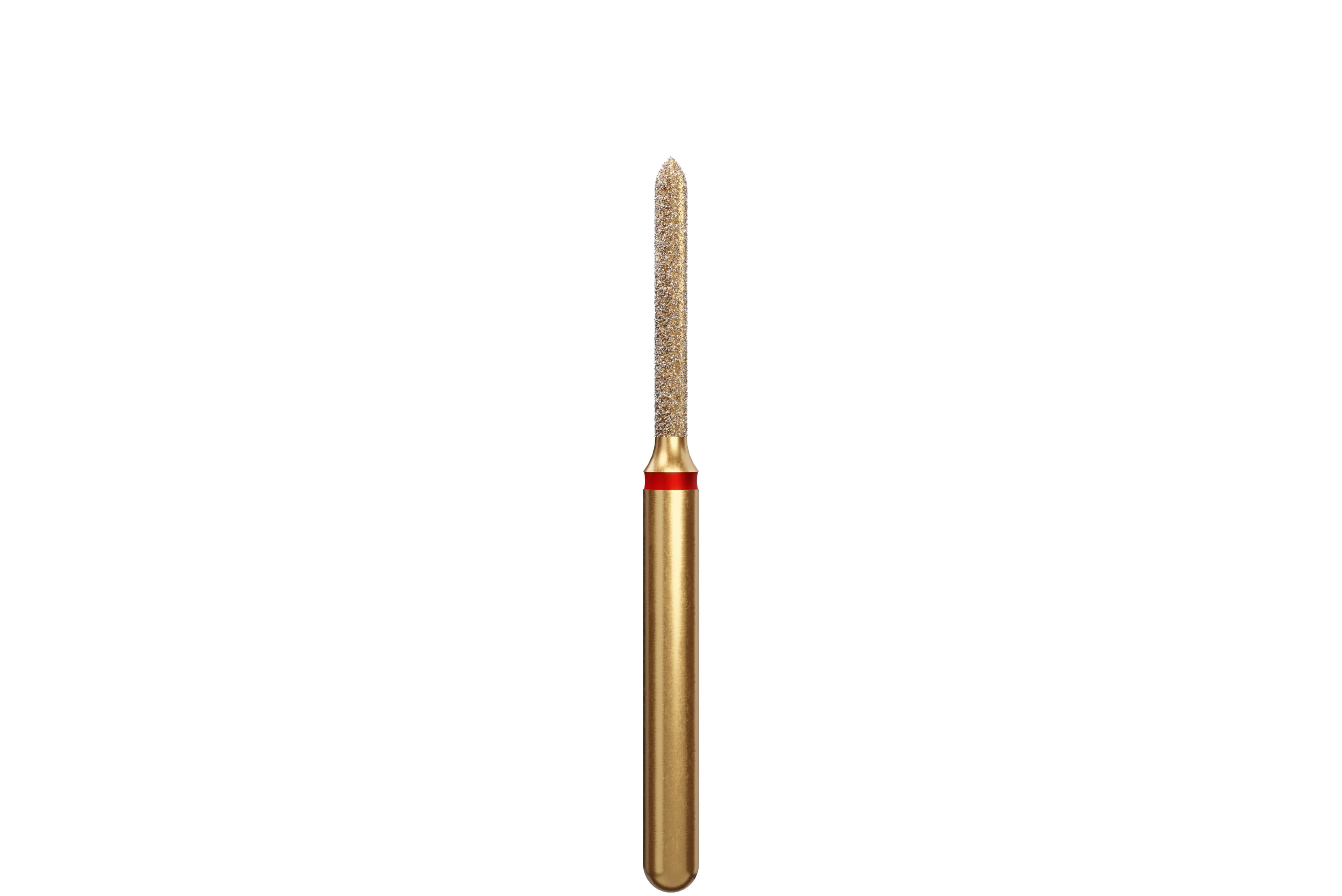 Coltene Alpen Multi-Use Multilayer Diamond Bur, FG, Fine, Red Ring, Beveled Cylinder/Torpedo, #878-012, 1.2 mm Head Diameter, 8 mm Head Length, 5/Pkg - Alpen&reg; Diamonds - Fine - #878-012 (8.0) - Image 1