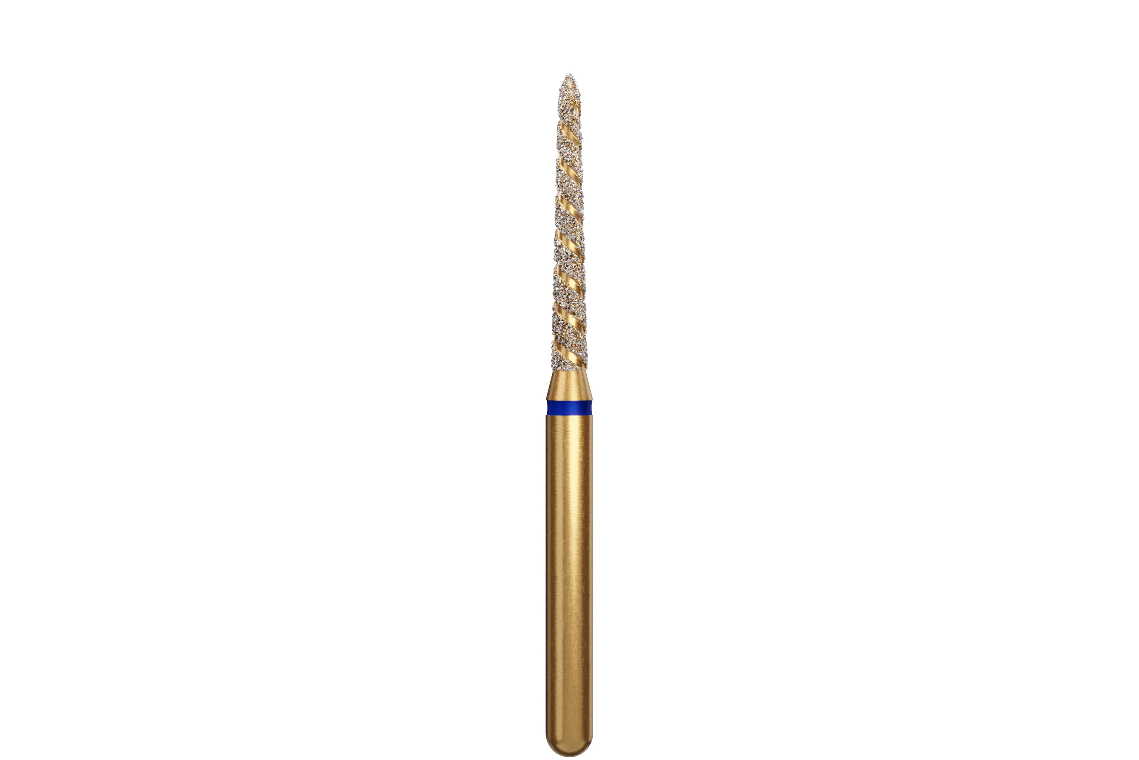 Alpen Multi-Use Turbocut Diamond Instrument, FG, Medium Grit, Blue Ring, Tapered Torpedo/Curettage, #879KT, 1.4 mm Head Diameter, 10 mm Head Length, 5/Pkg - Alpen Multi-Use Turbocut Diamond Instruments – FG, Medium, Blue, Tapered Torpedo/Curettage, # 879KT, 1.4 mm Head Diameter, 10 mm Head Length, 5/Pkg - Alpen Multi-Use Turbocut Diamond Instruments – FG, Medium, Blue, Tapered Torpedo/Curettage, # 879KT, 1.4 mm Head Diameter, 10 mm Head Length, 5/Pkg - Image 1