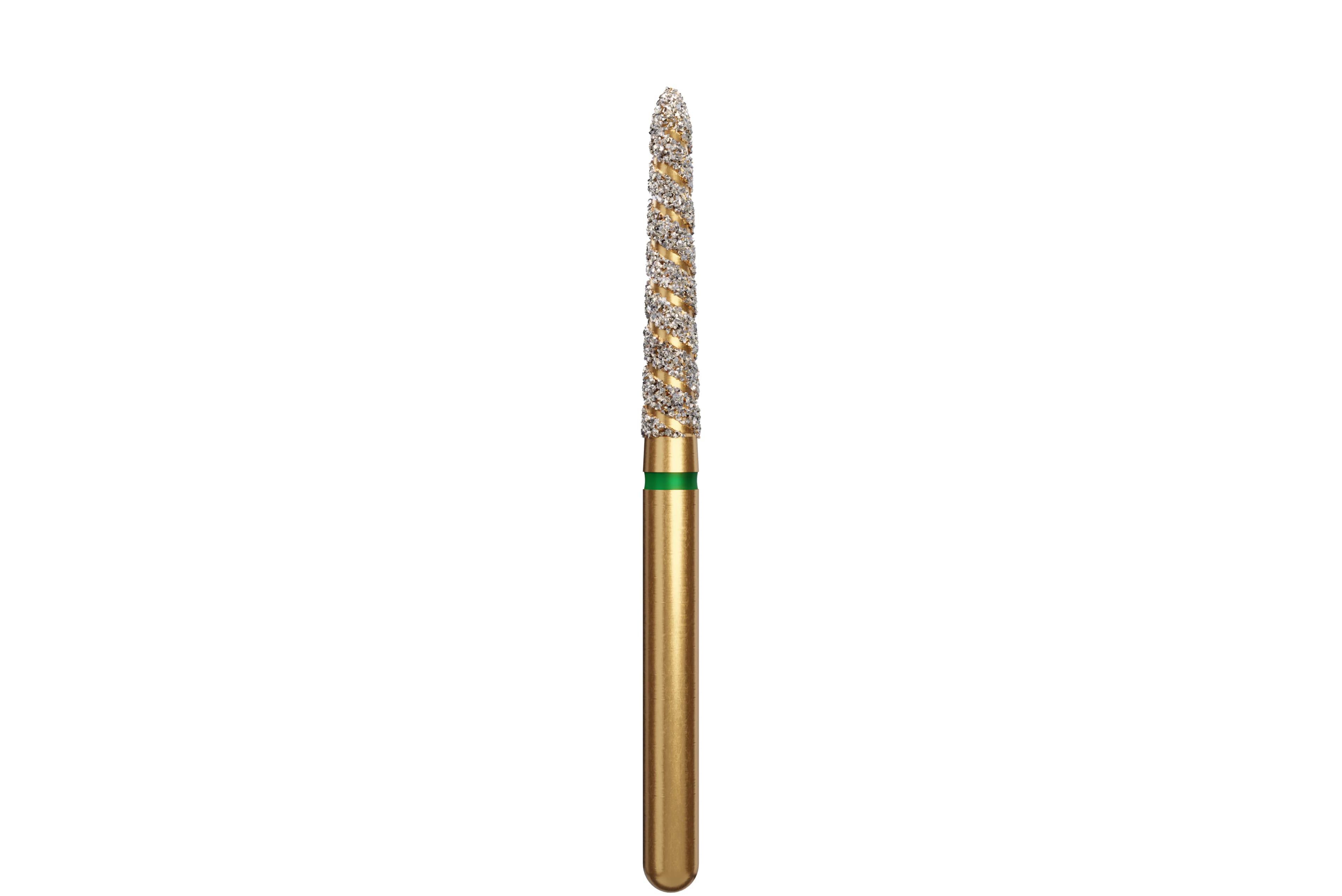Alpen Multi-Use TurboCut Diamond Instrument, FG, Coarse, Green, Tapered Torpedo/Curettage, 1.8 mm Head Diameter, 10 mm Head Length, 5/Pkg, #879KT - Alpen Multi-Use Turbocut Diamond Instruments – FG, Coarse, Green, Tapered Torpedo/Curettage, 5/Pkg - # 879KT, 1.8 mm Head Diameter, 10 mm Head Length - Image 1