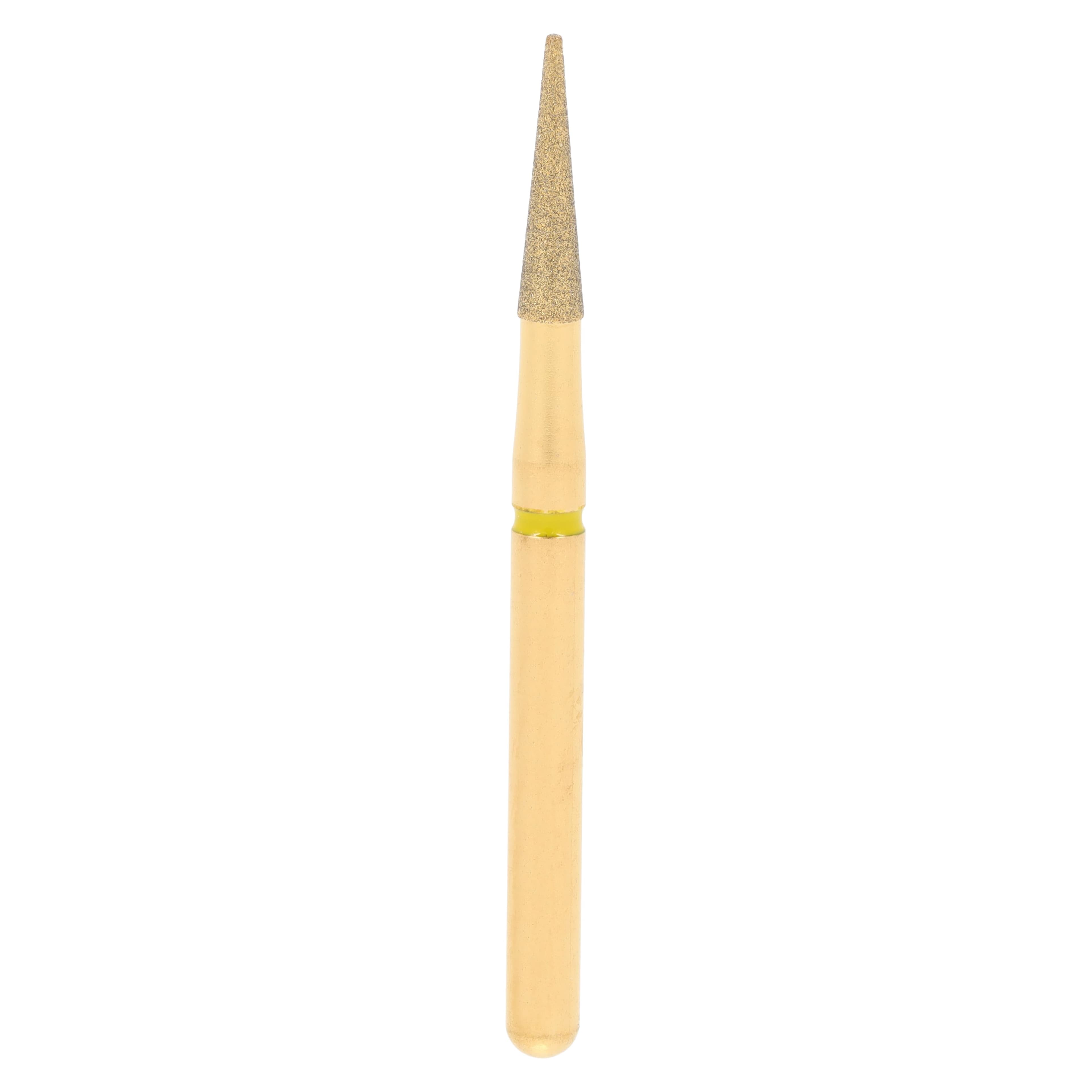 Alpen Diamond Bur, FG, TDF Esthetic Finishing Cone, Extra Fine, Yellow, # ET6-014EF, 1.4 mm Head, 6.0 mm Length, 5/Pk, 60032685 thumbnail 2