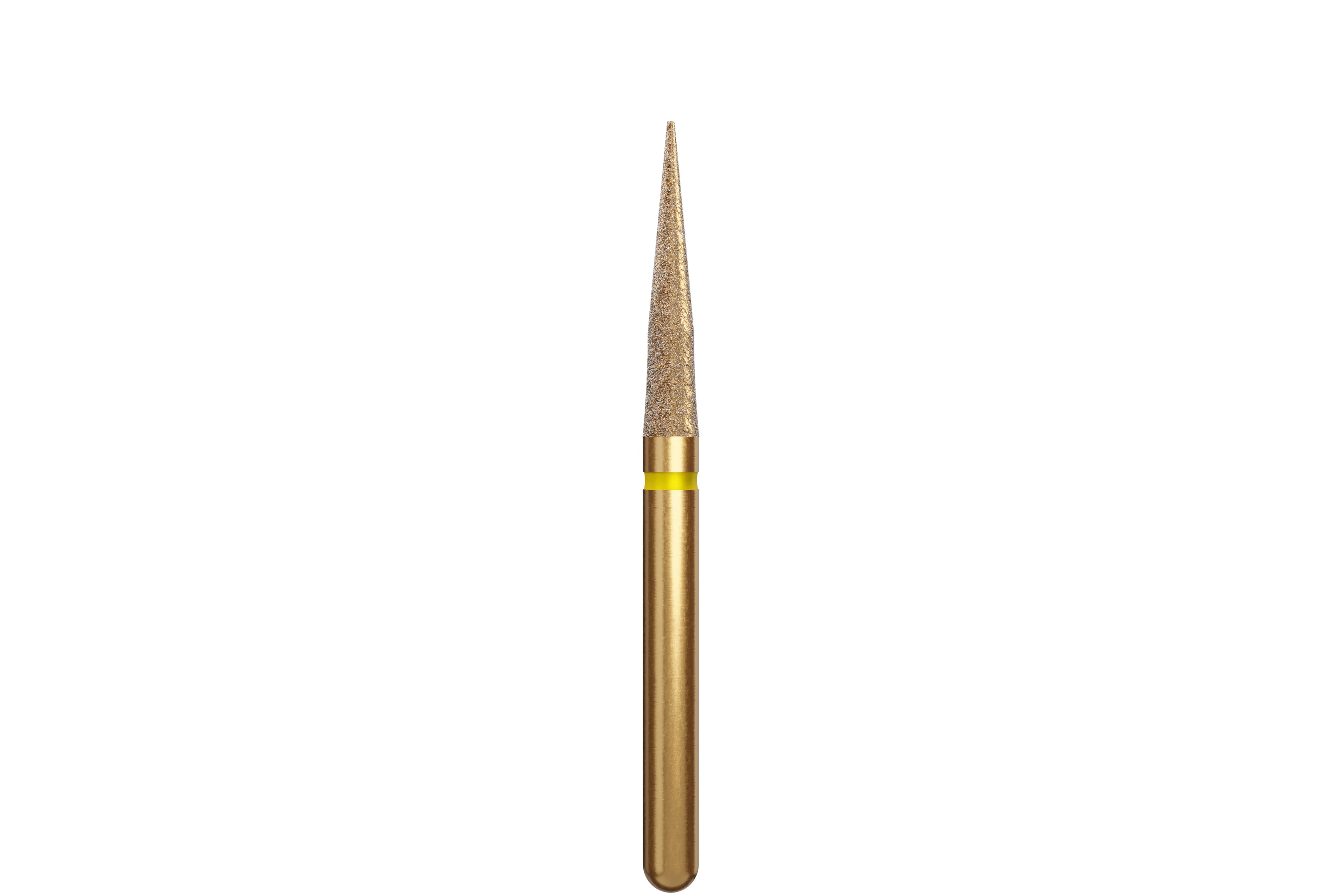 Alpen Diamond Bur, FG, TDF Esthetic Finishing Cone, Extra Fine, Yellow, # ET6-014EF, 1.4 mm Head, 6.0 mm Length, 5/Pk, 60032685 - Alpen Diamond Burs, FG, TDF Esthetic Finishing Cone, Extra Fine, Yellow, # ET6-014EF, 5/Pk, 60032685 - Image 1