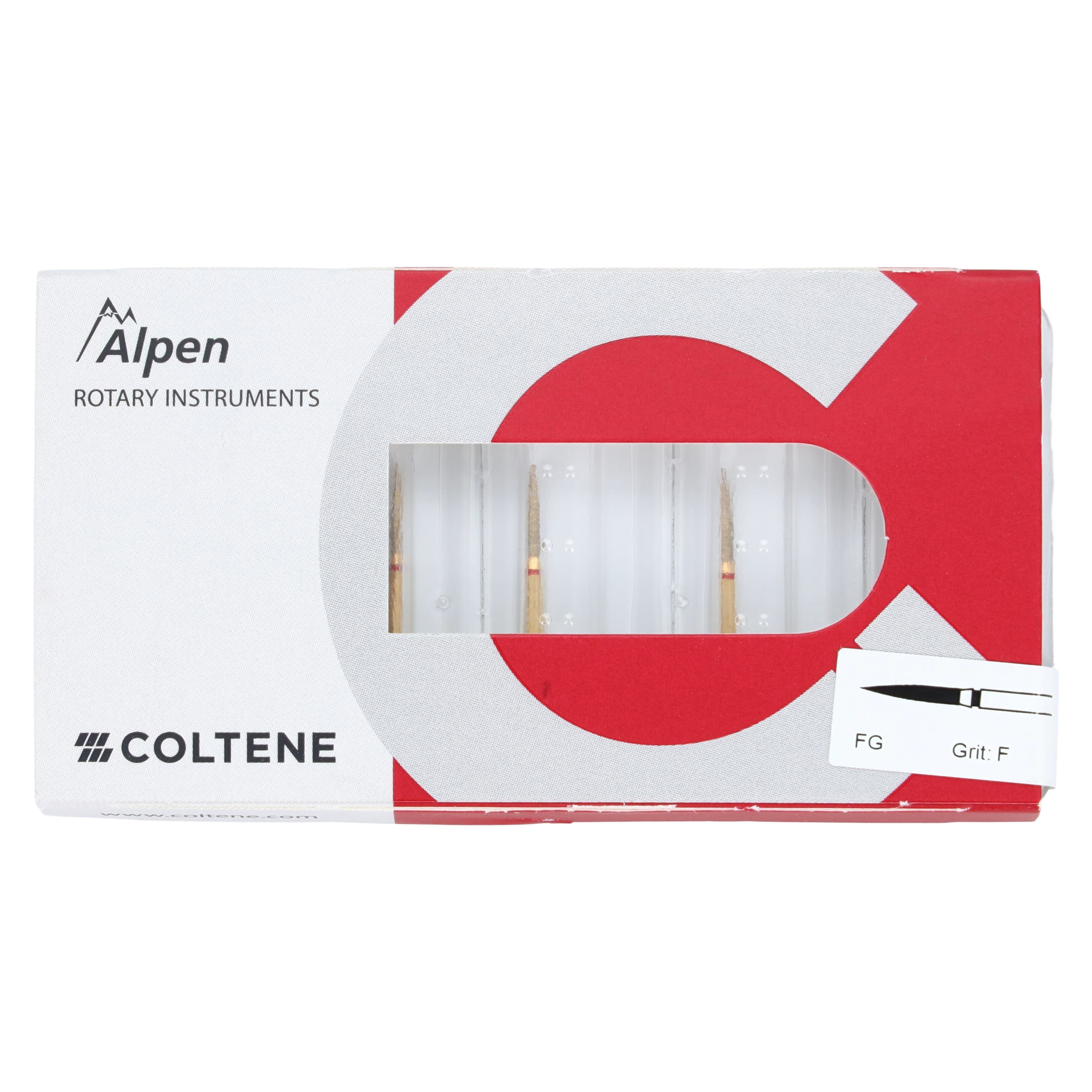 Alpen Diamond Burs, FG, Flame, Fine, Red, #862-012F, 1.2 mm Head, 8 mm Head Length, 5/Pk, 60032453 thumbnail 5