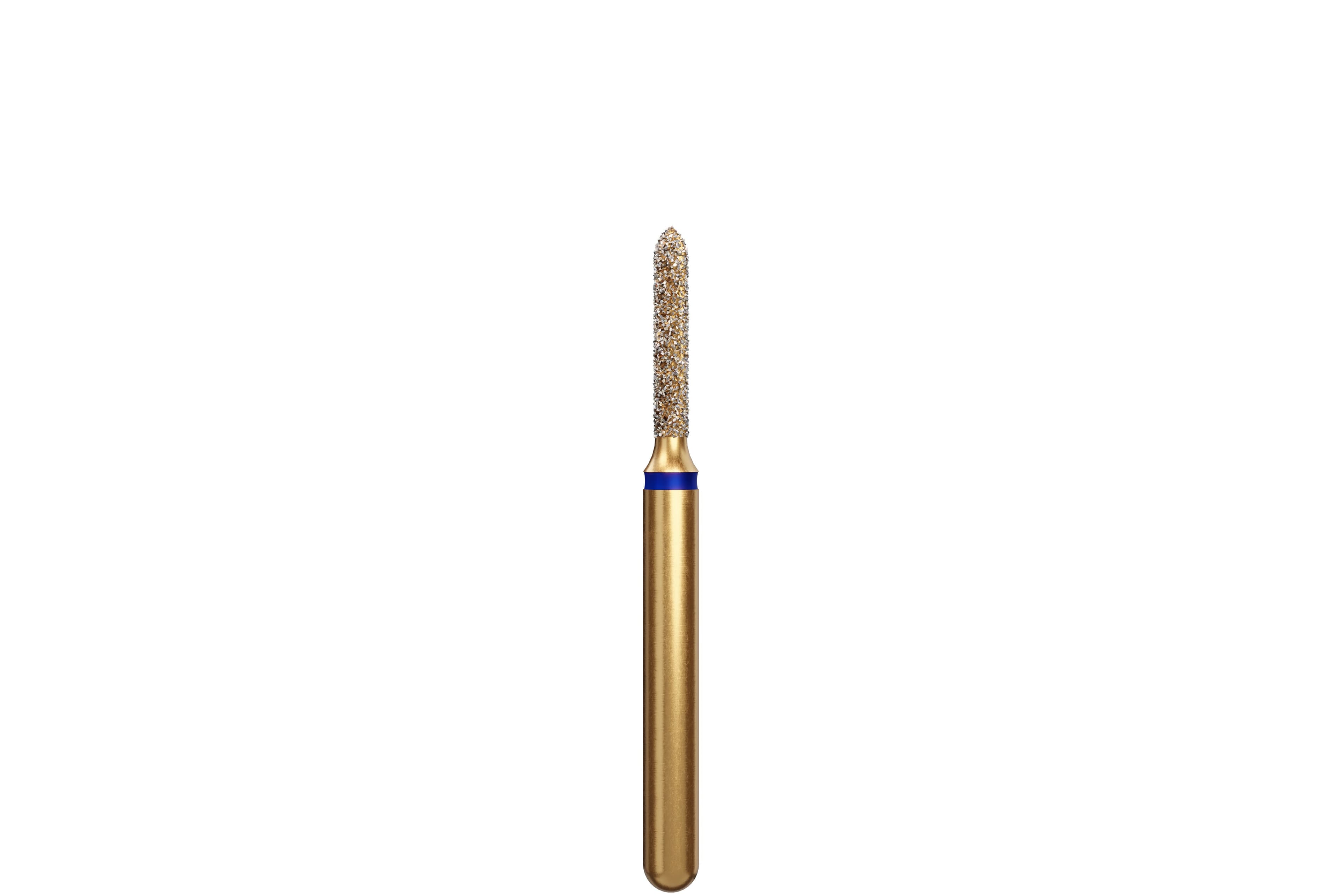 Coltene Alpen Multi-Use Multilayer Diamond Bur, FG, Medium Grit, Beveled Cylinder/Torpedo, #877-012, 1.2 mm Head Diameter, 6 mm Head Length, 5/Pkg - Alpen&reg; Diamonds - Medium - #877-012 (6.0) - Image 1